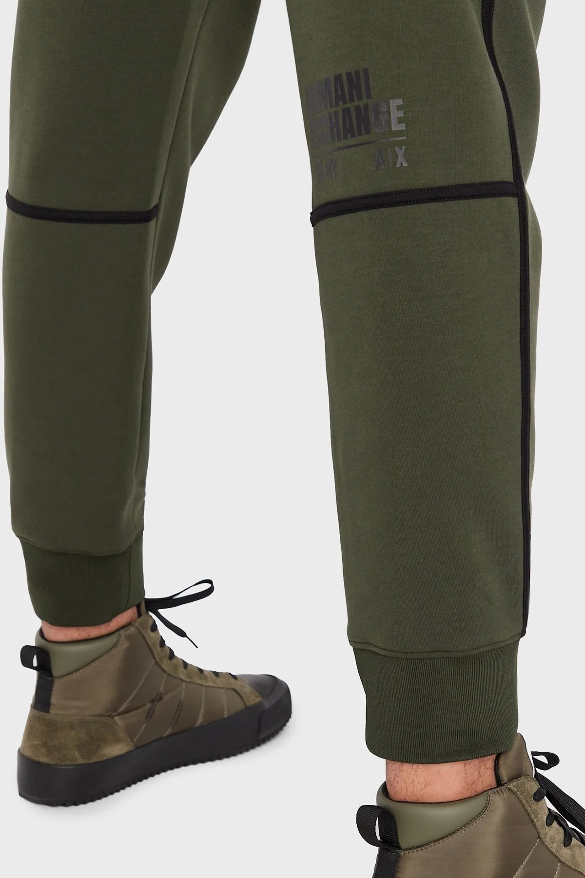 Armani Exchange Logolu Regular Fit Elastik Bel Bantlı Cepli Pamuklu Jogger Erkek Pantolon 6LZPFD ZJ5NZ 1851 HAKİ - 4