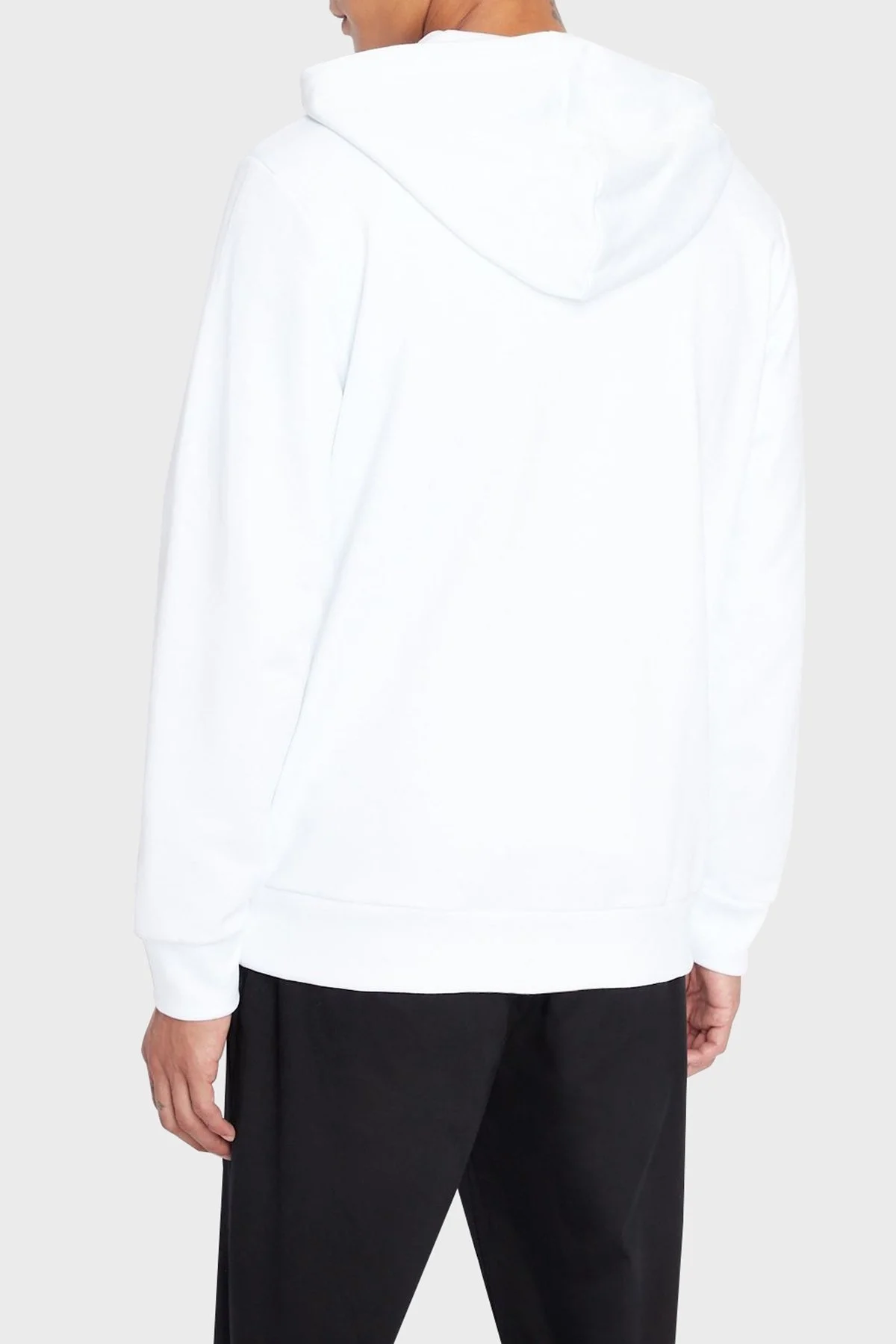 Armani Exchange Logolu Regular Fit Fermuarlı Kapüşonlu Cepli Erkek Sweat 6LZMAW ZJFAZ 1100 BEYAZ - 2
