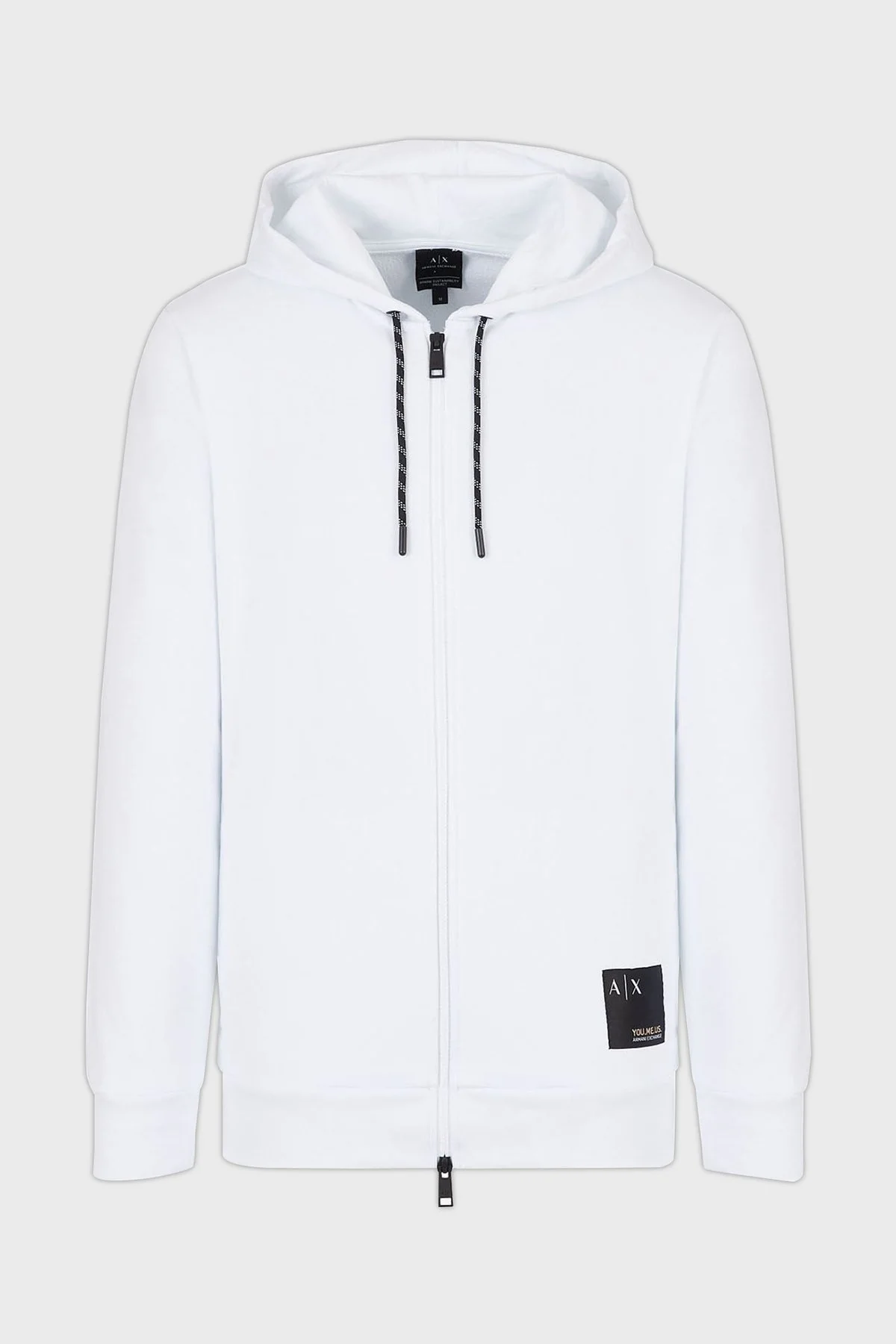 Armani Exchange Logolu Regular Fit Fermuarlı Kapüşonlu Cepli Erkek Sweat 6LZMAW ZJFAZ 1100 BEYAZ - 4