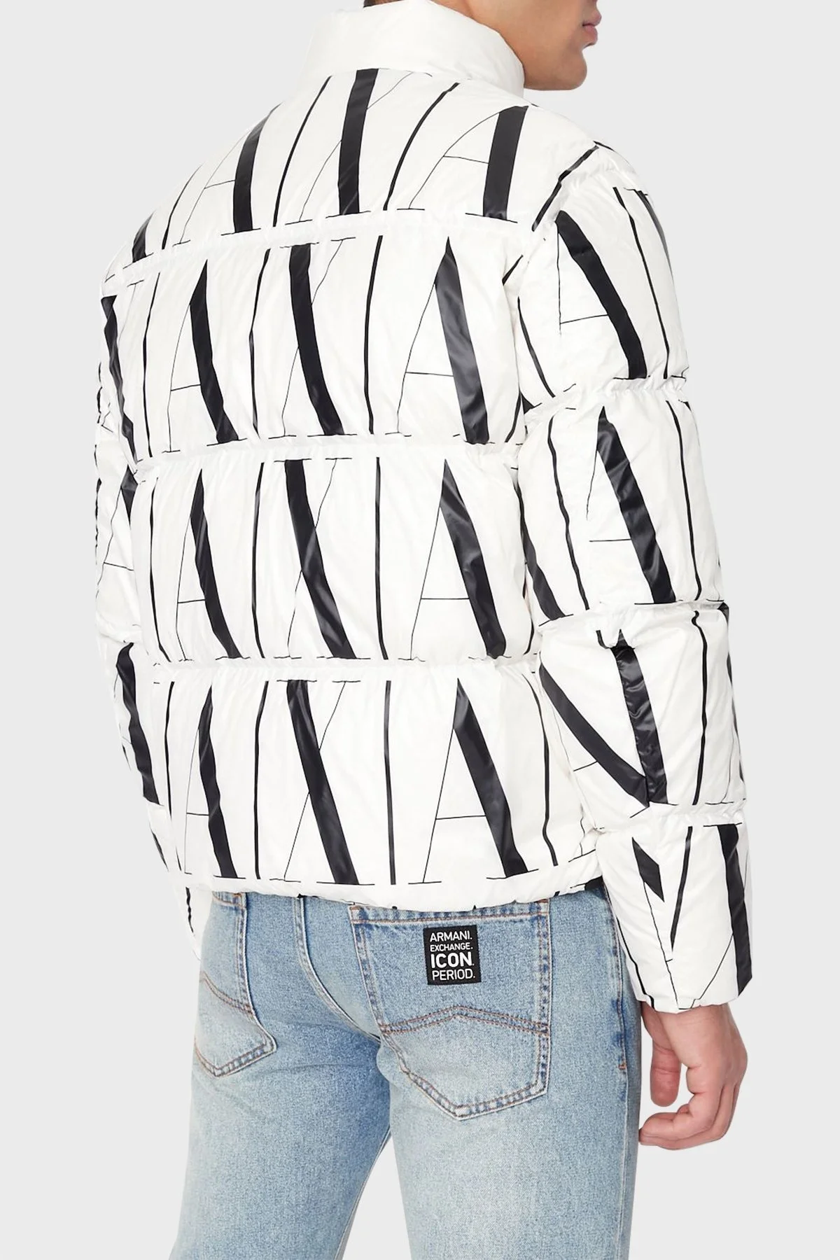 Armani Exchange Logolu Regular Fit Fermuarlı Şişme Erkek Mont 8NZBP8 ZNULZ 21BE BEYAZ - 2