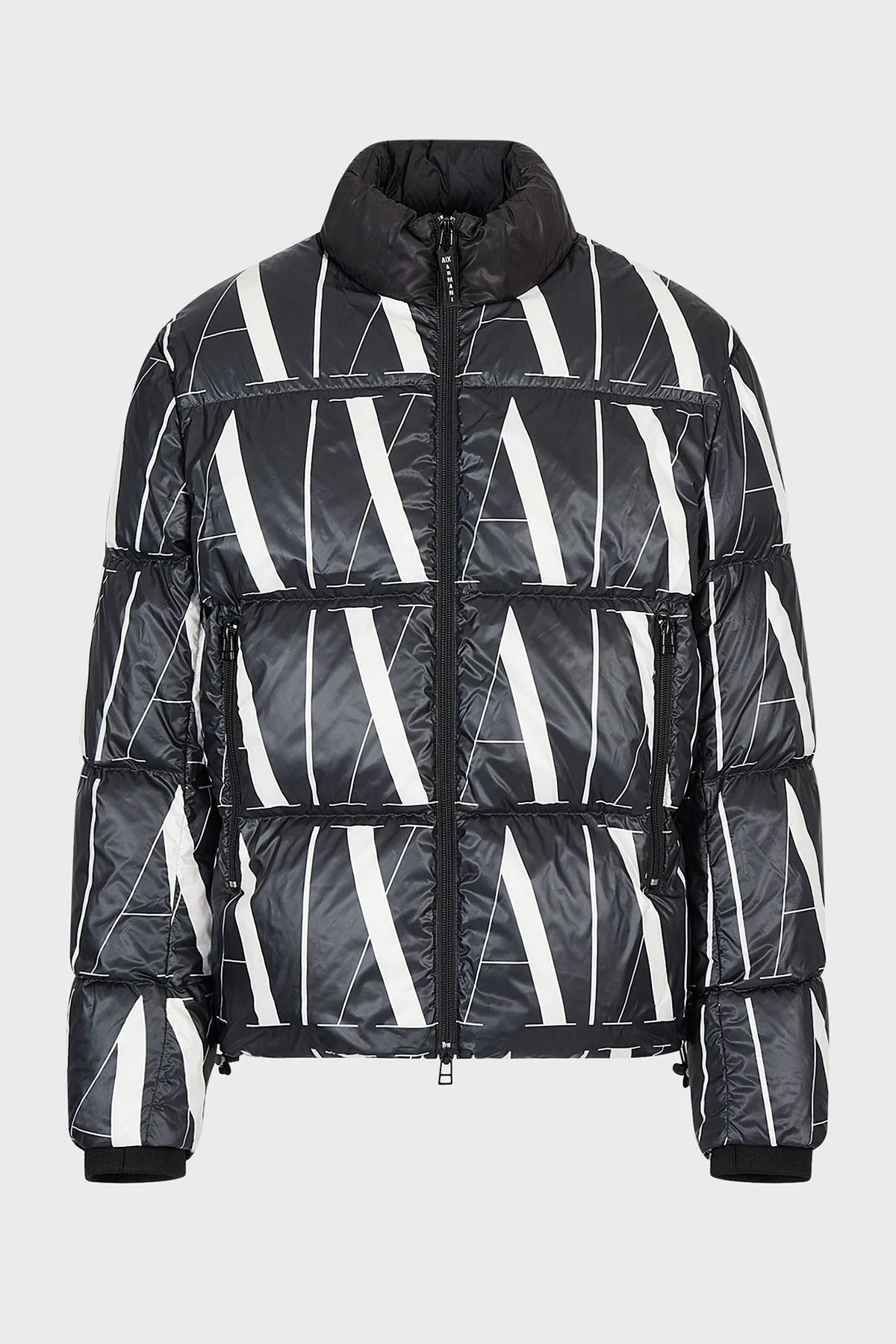 Armani Exchange Logolu Regular Fit Fermuarlı Şişme Erkek Mont 8NZBP8 ZNULZ 22AR SİYAH-BEYAZ - 6