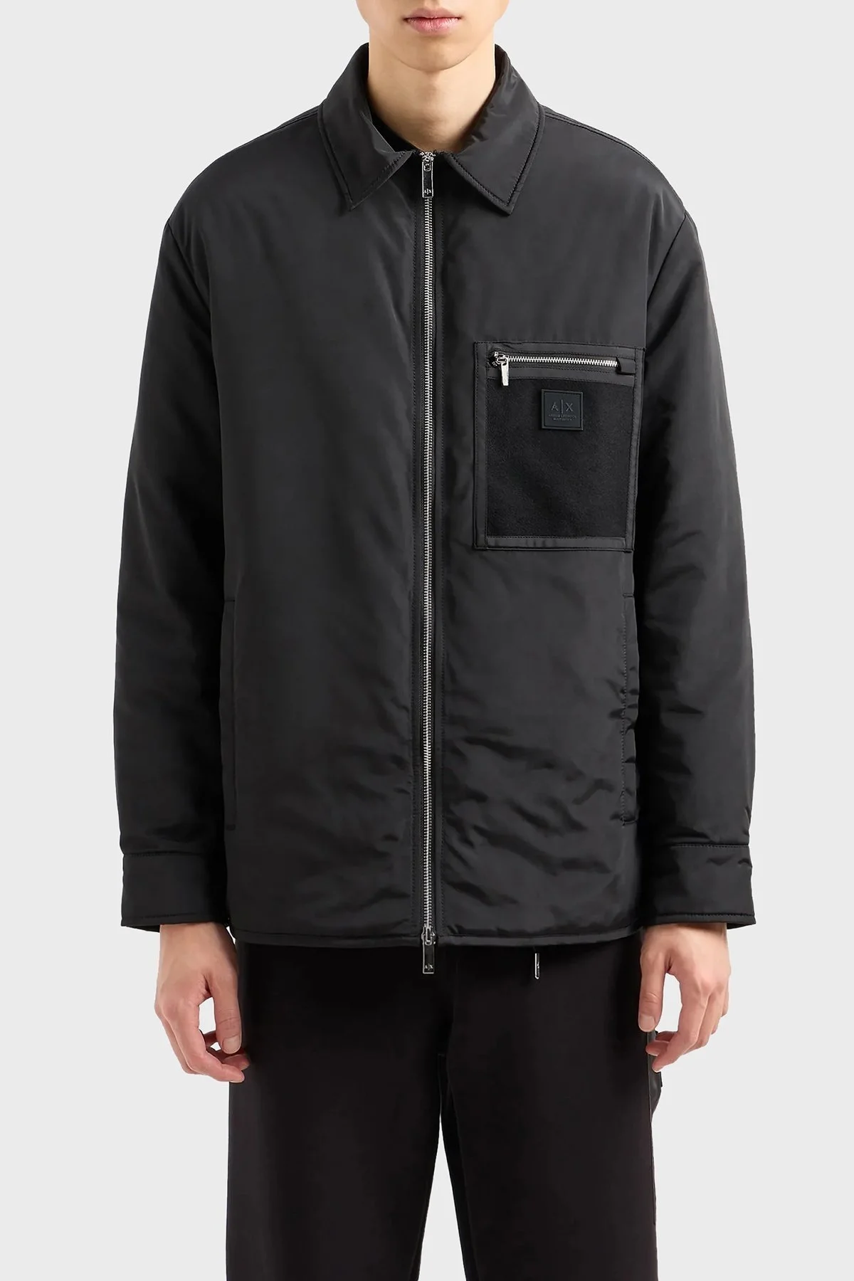 Armani Exchange Logolu Regular Fit Gömlek Yaka Erkek Ceket XM000031 AF10323 UC001 SİYAH - 1