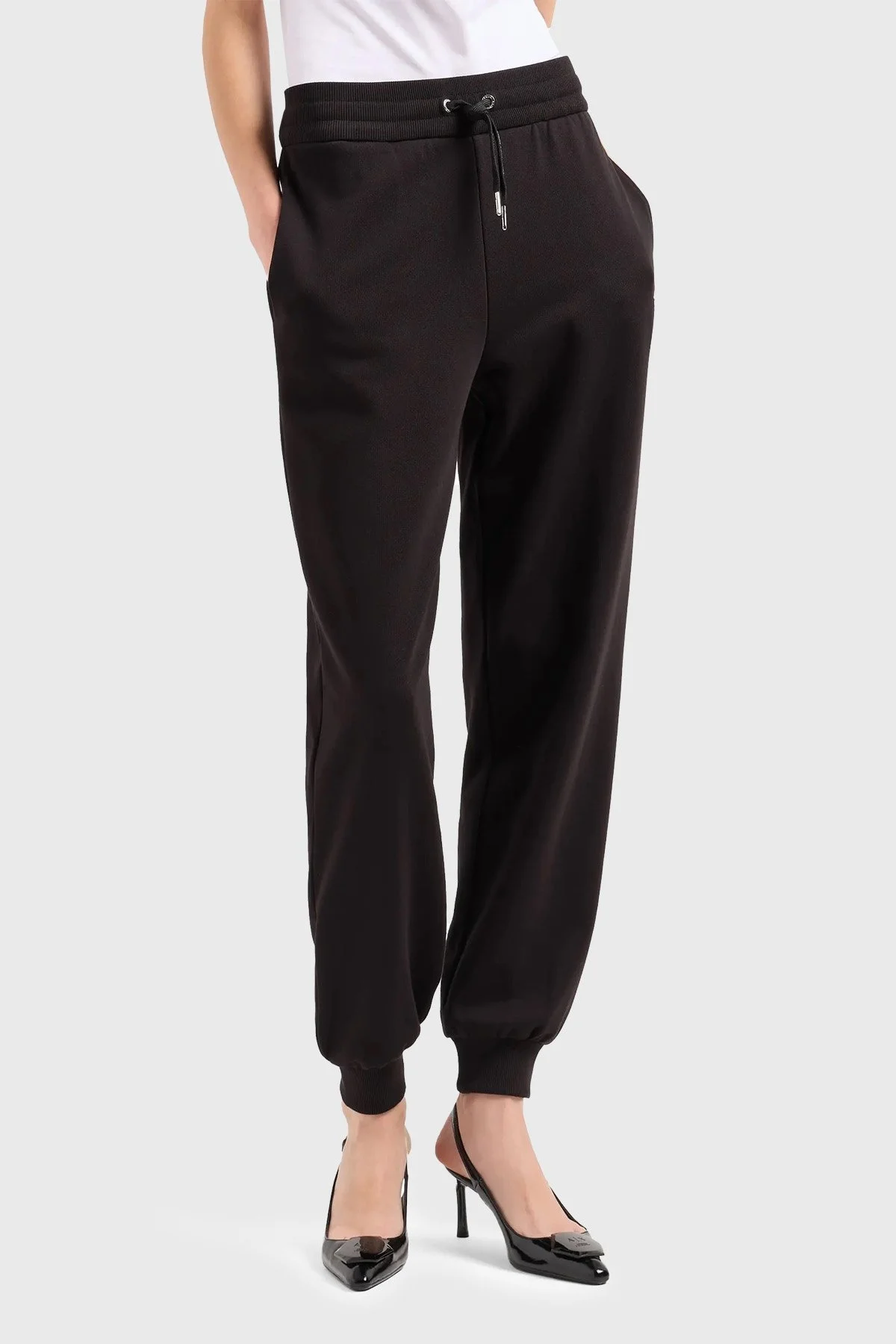 Armani Exchange Logolu Regular Fit Jogger Bayan Pantolon XW000017 AF10172 UC001 SİYAH - 1