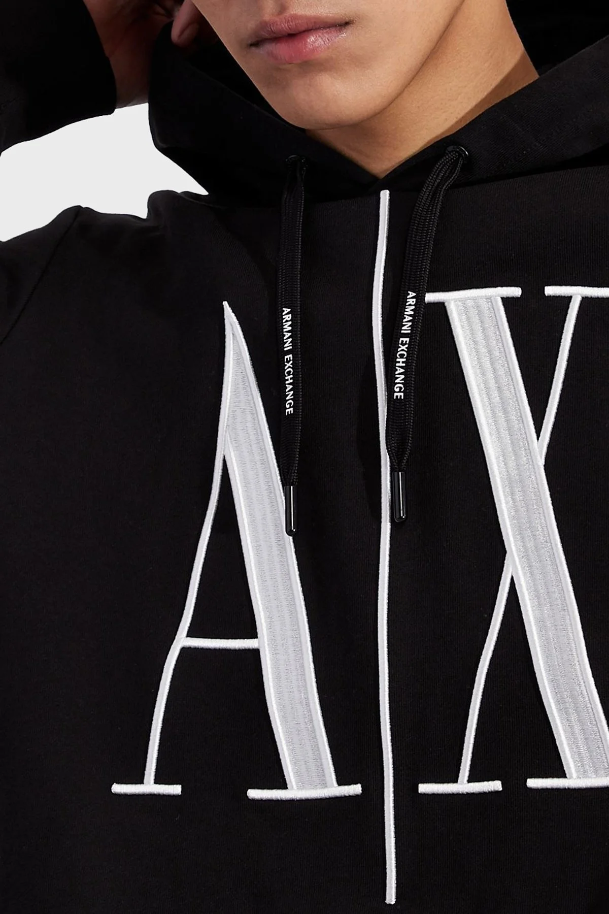 Armani Exchange Logolu Regular Fit Kapüşonlu % 100 Pamuk Erkek Sweat 8NZMPC ZJ1ZZ 1200 SİYAH - 3
