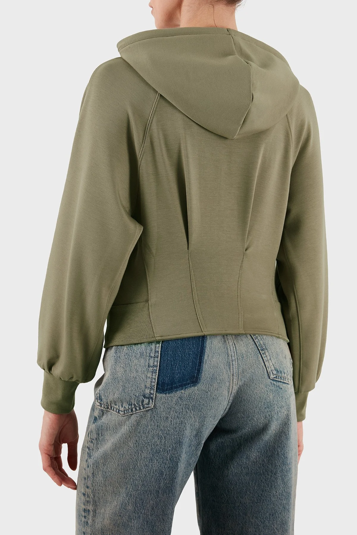 Armani Exchange Logolu Regular Fit Kapüşonlu Fermuarlı Bayan Sweat XW000802 AF16111 U6242 BEJ - 2