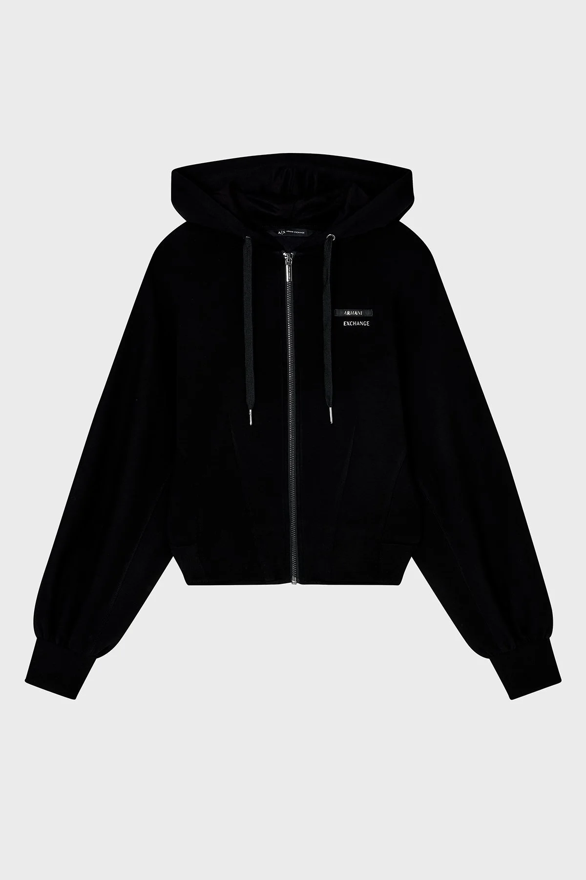 Armani Exchange Logolu Regular Fit Kapüşonlu Fermuarlı Bayan Sweat XW000802 AF16111 UC001 SİYAH - 5