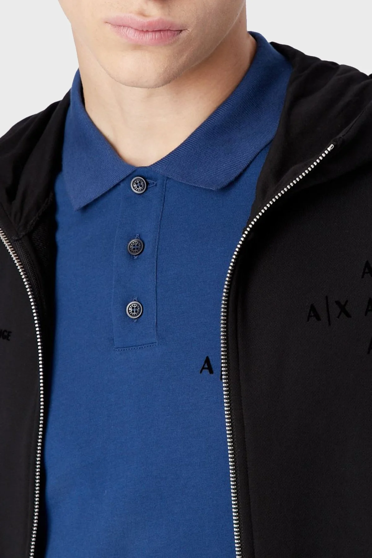 Armani Exchange Logolu Regular Fit Kapüşonlu Fermuarlı Pamuklu Erkek Sweat 6LZMAT ZJBWZ 1200 SİYAH - 2