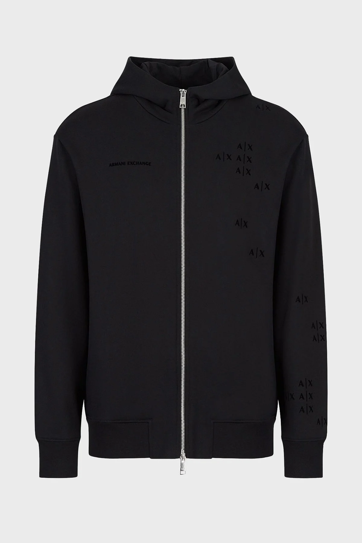 Armani Exchange Logolu Regular Fit Kapüşonlu Fermuarlı Pamuklu Erkek Sweat 6LZMAT ZJBWZ 1200 SİYAH - 5