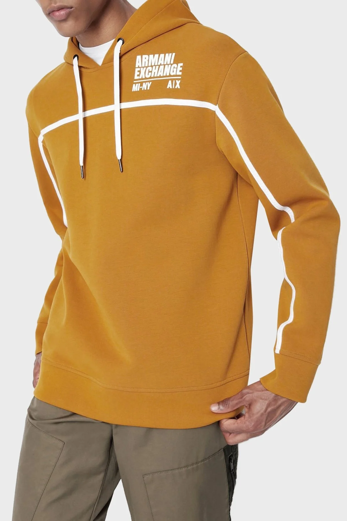 Armani Exchange Logolu Regular Fit Kapüşonlu Pamuklu Erkek Sweat 6LZMFE ZJ5NZ 1767 HARDAL - 1