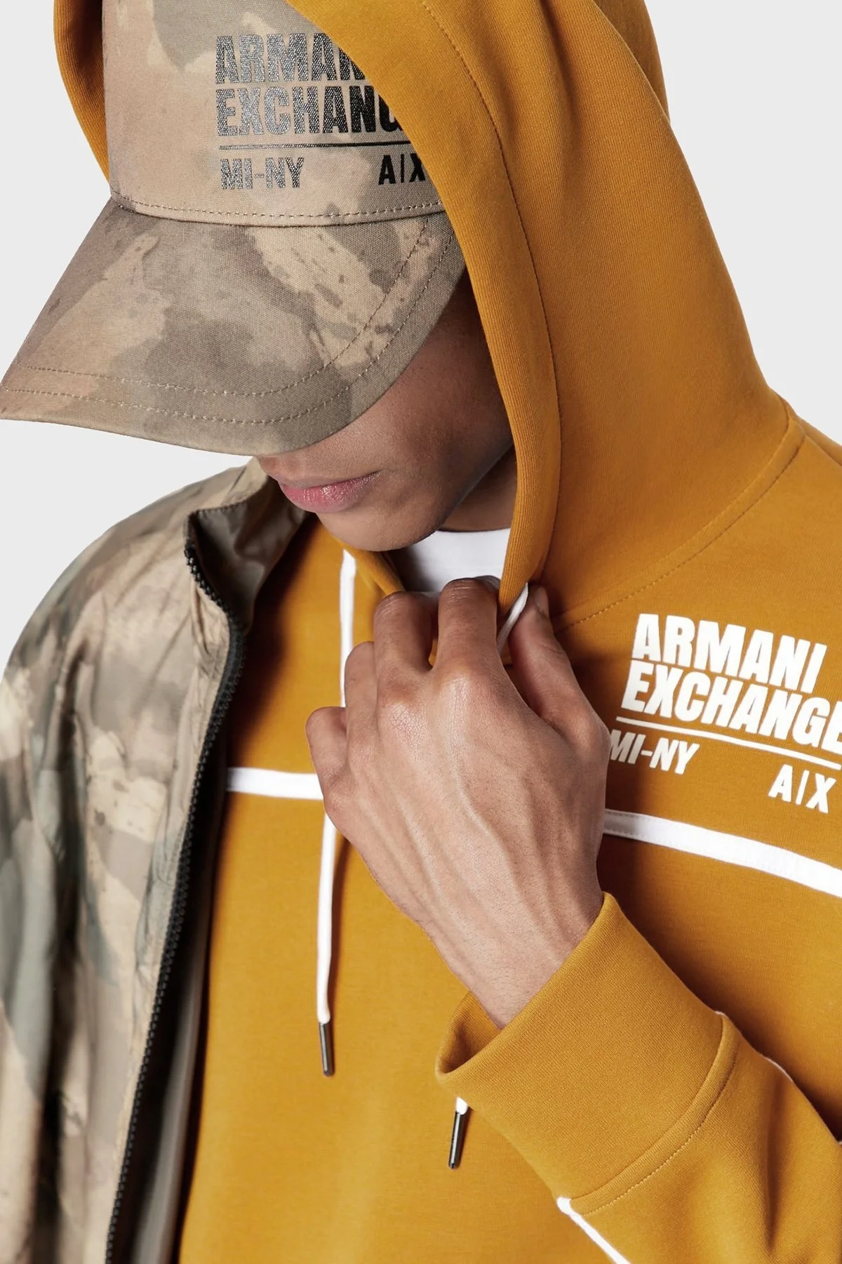 Armani Exchange Logolu Regular Fit Kapüşonlu Pamuklu Erkek Sweat 6LZMFE ZJ5NZ 1767 HARDAL - 2