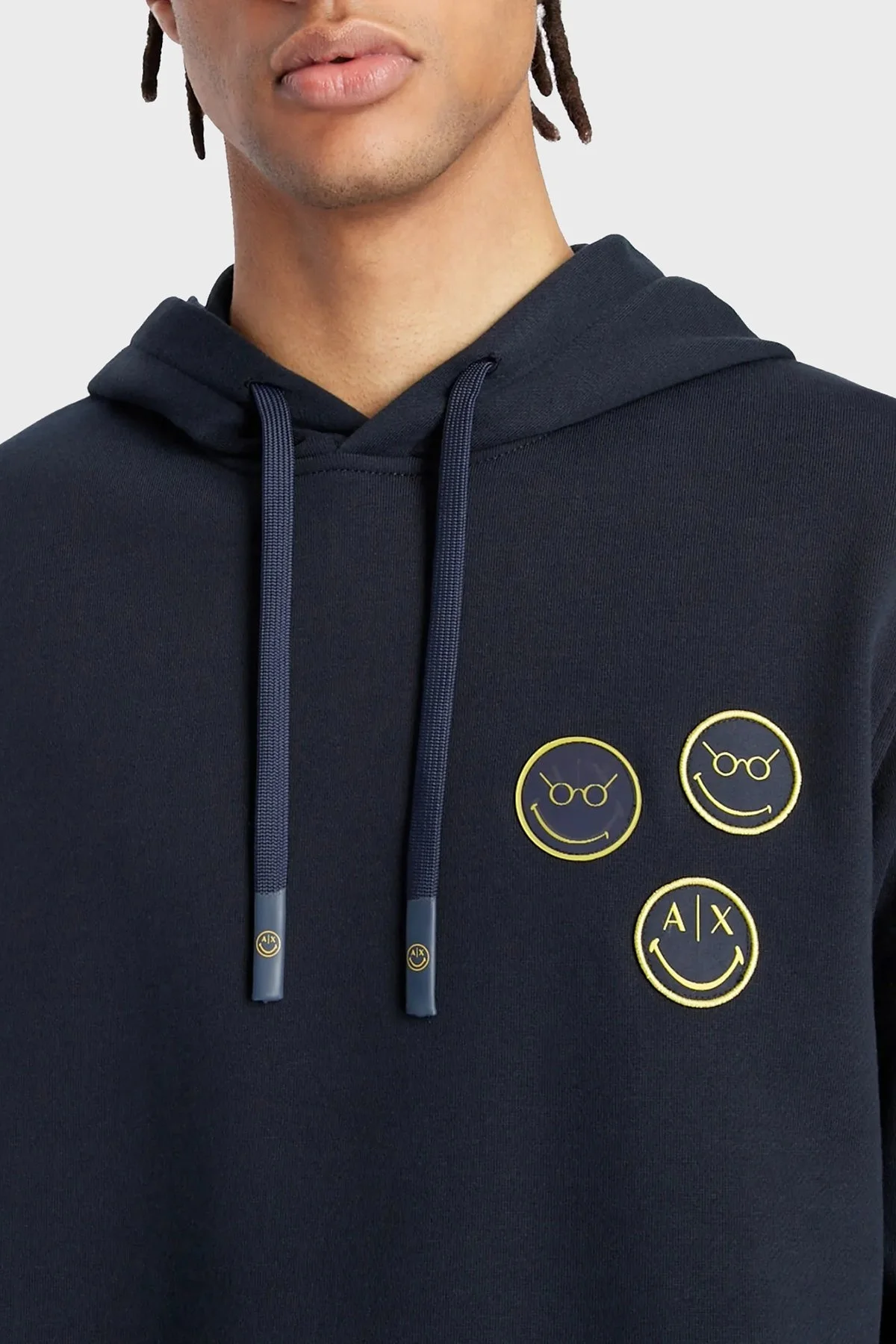 Armani Exchange Logolu Regular Fit Kapüşonlu Pamuklu Erkek Sweat 6LZMJC ZJ6HZ 1510 LACİVERT - 3