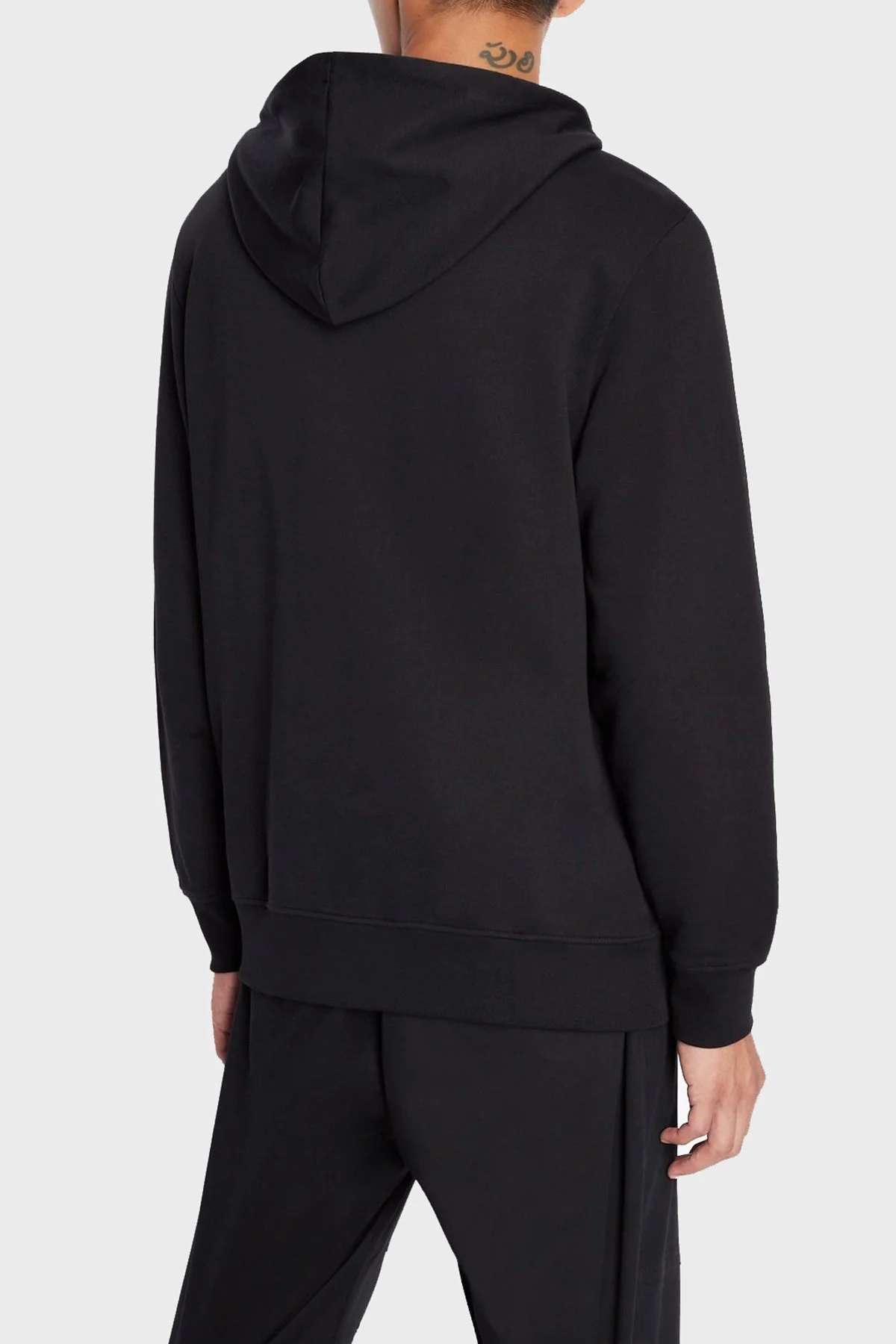 Armani Exchange Logolu Regular Fit Kapüşonlu Yaka % 100 Pamuk Erkek Sweat 6LZMAX ZJFAZ 1200 SİYAH - 3