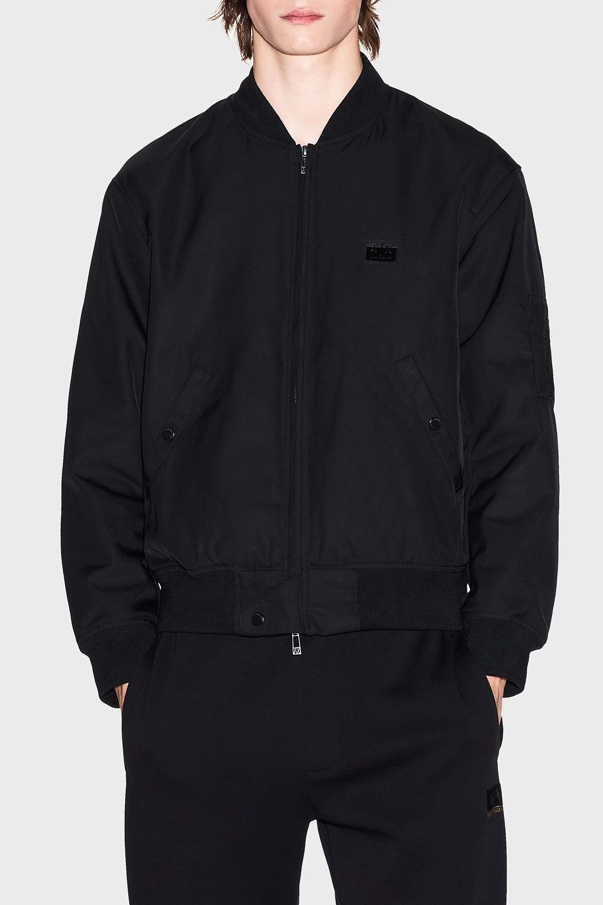 Armani Exchange Logolu Regular Fit Kolej Yaka Bomber Erkek Ceket XM001137 AF16672 UC001 SİYAH - 1