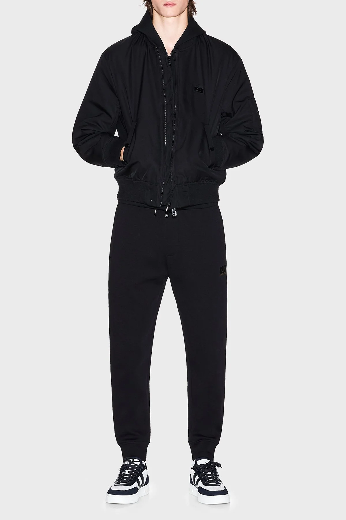 Armani Exchange Logolu Regular Fit Kolej Yaka Bomber Erkek Ceket XM001137 AF16672 UC001 SİYAH - 2