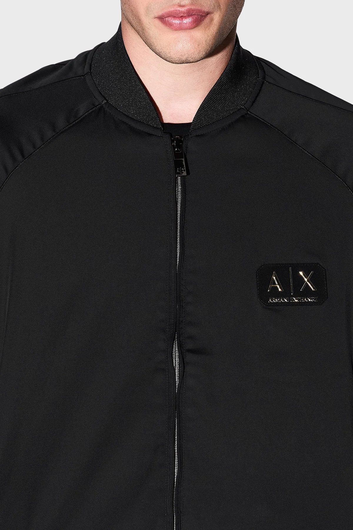 Armani Exchange Logolu Regular Fit Kolej Yaka Fermuarlı Erkek Ceket XM001836 AF20535 UC001 Siyah - 4