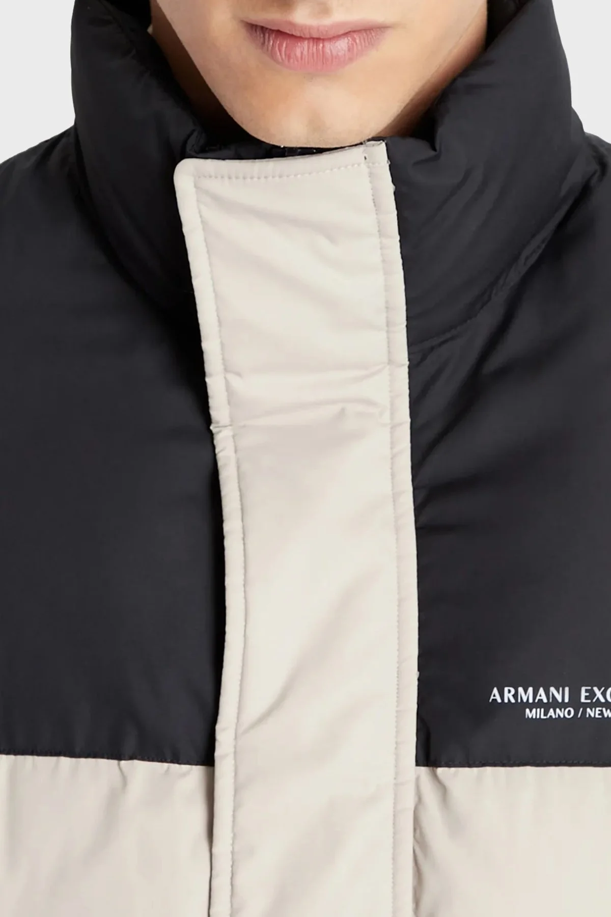 Armani Exchange Logolu Regular Fit Kuş Tüyü Dolgulu Dik Yaka Erkek Mont 6LZBL2 ZNWMZ 2786 BEJ - 3