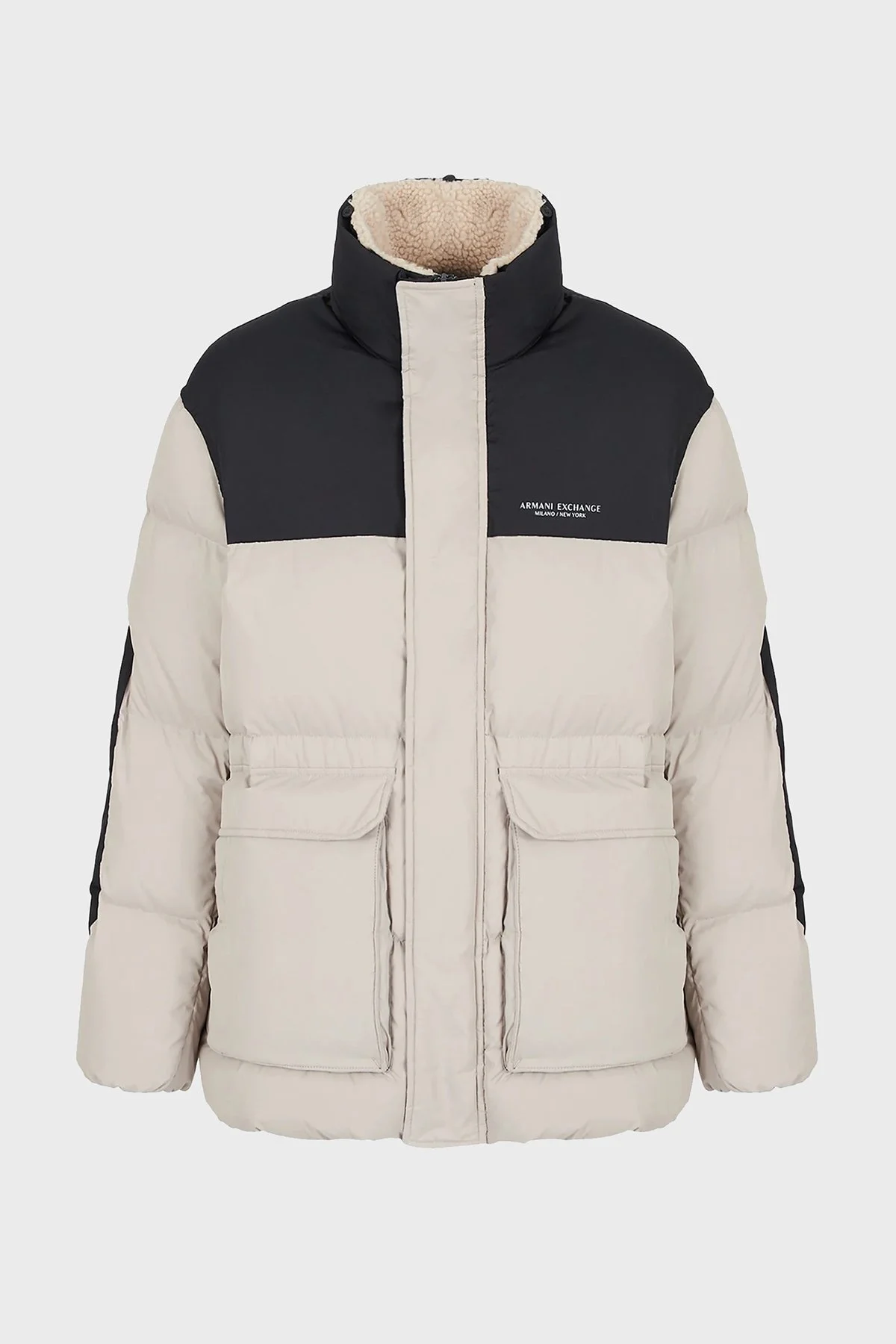 Armani Exchange Logolu Regular Fit Kuş Tüyü Dolgulu Dik Yaka Erkek Mont 6LZBL2 ZNWMZ 2786 BEJ - 5