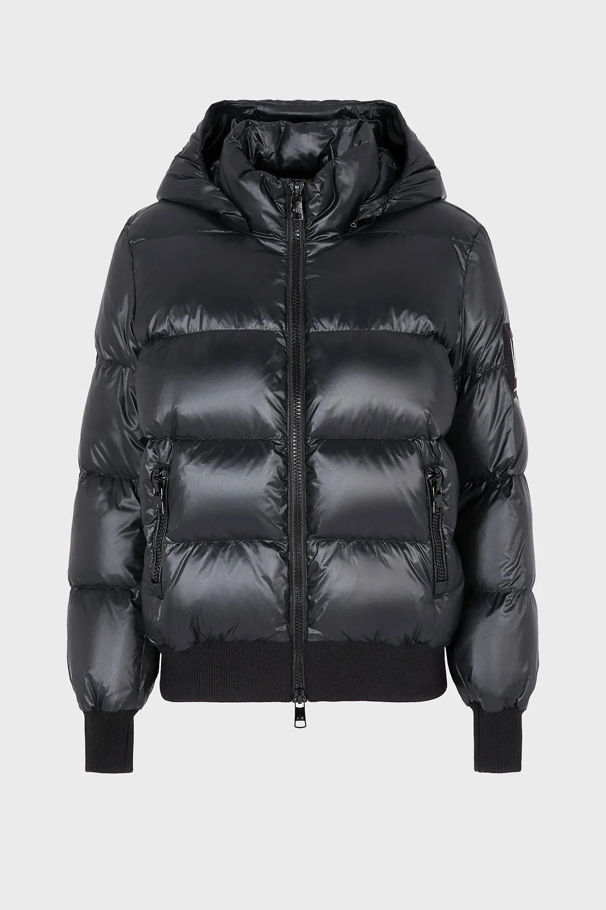 Armani Exchange Logolu Regular Fit Kuş Tüyü Dolgulu Şişme Bayan Mont XW000228 AF10860 UC001 SİYAH - 5