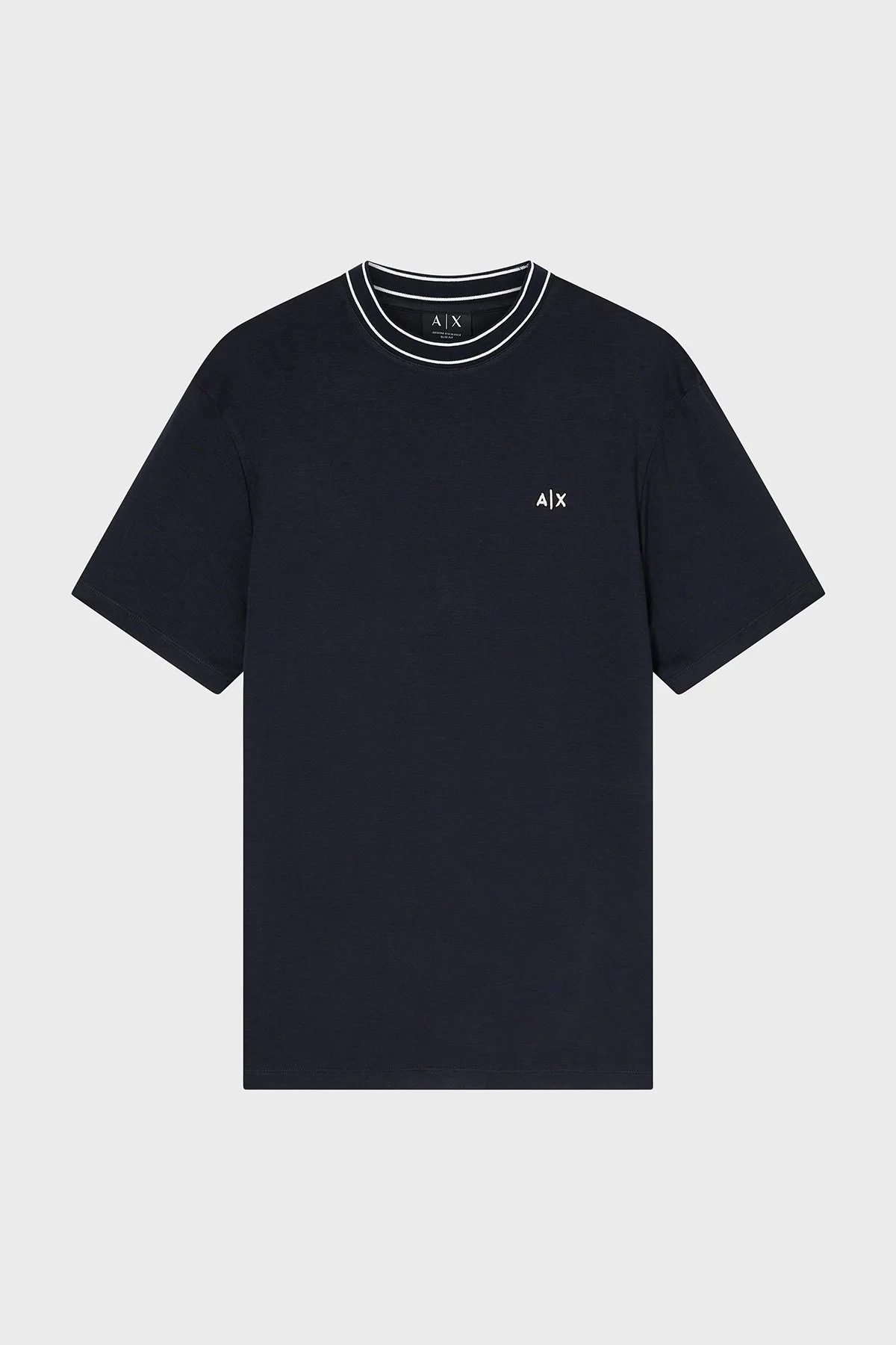 Armani Exchange Logolu Regular Fit Şerit Detaylı Bisiklet Yaka Erkek T Shirt XM002484 AF21936 UB101 LACİVERT - 5