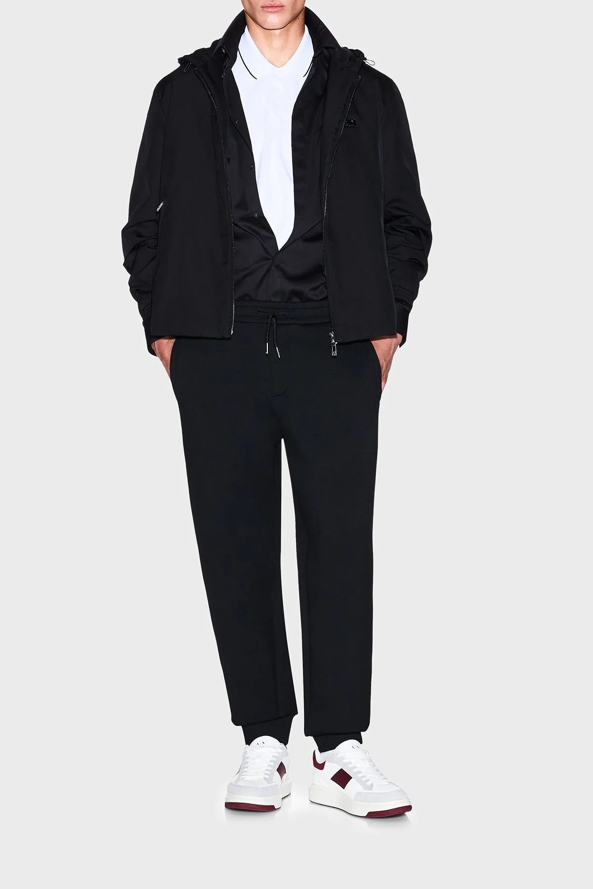 Armani Exchange Logolu Regular Fit Su ve Rüzgar Geçirmez Erkek Ceket XM001102 AF16672 UC001 SİYAH - 2