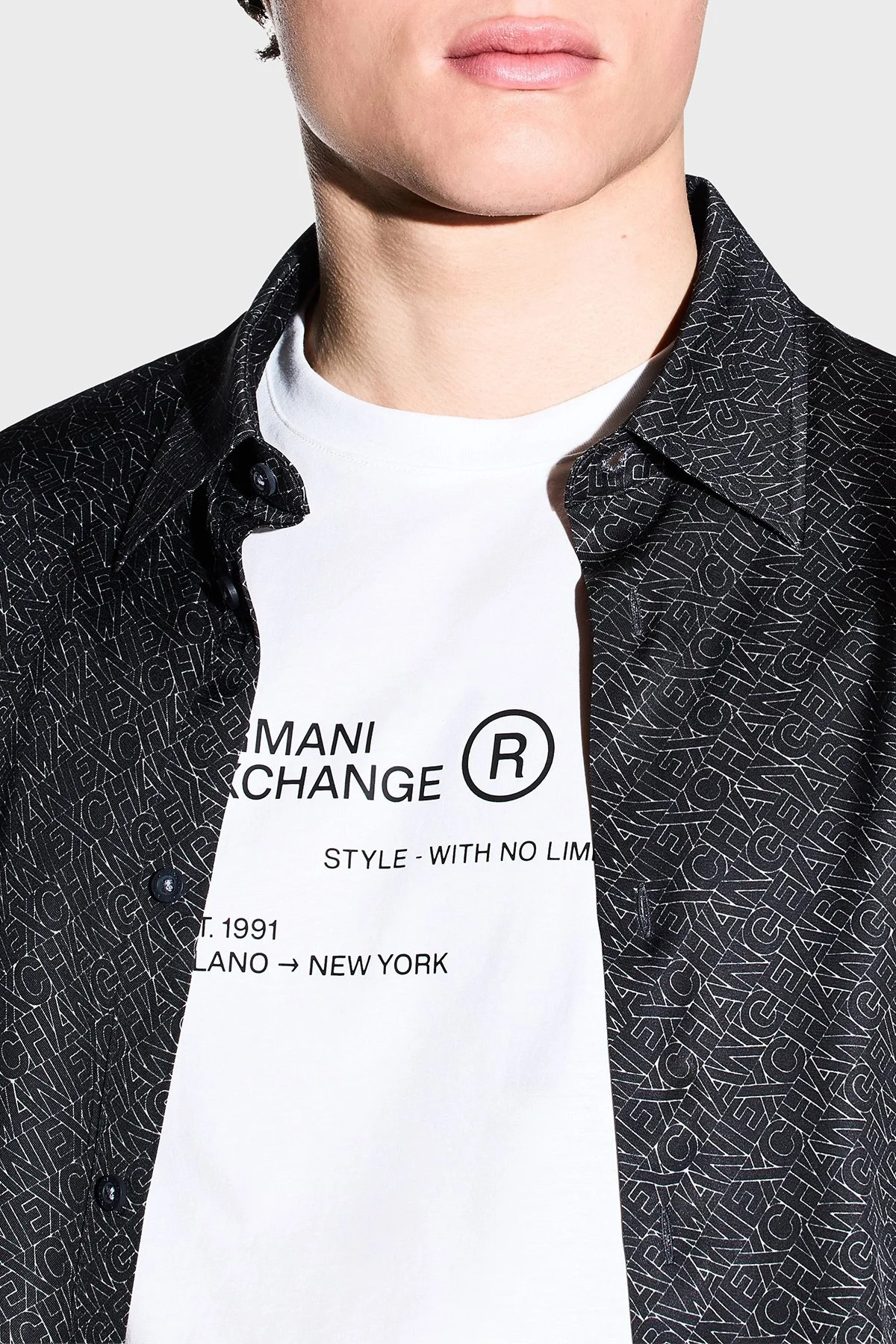 Armani Exchange Logolu Regular Fit Uzun Kollu Erkek Gömlek XM002280 AF13235 FC304 Siyah - 4