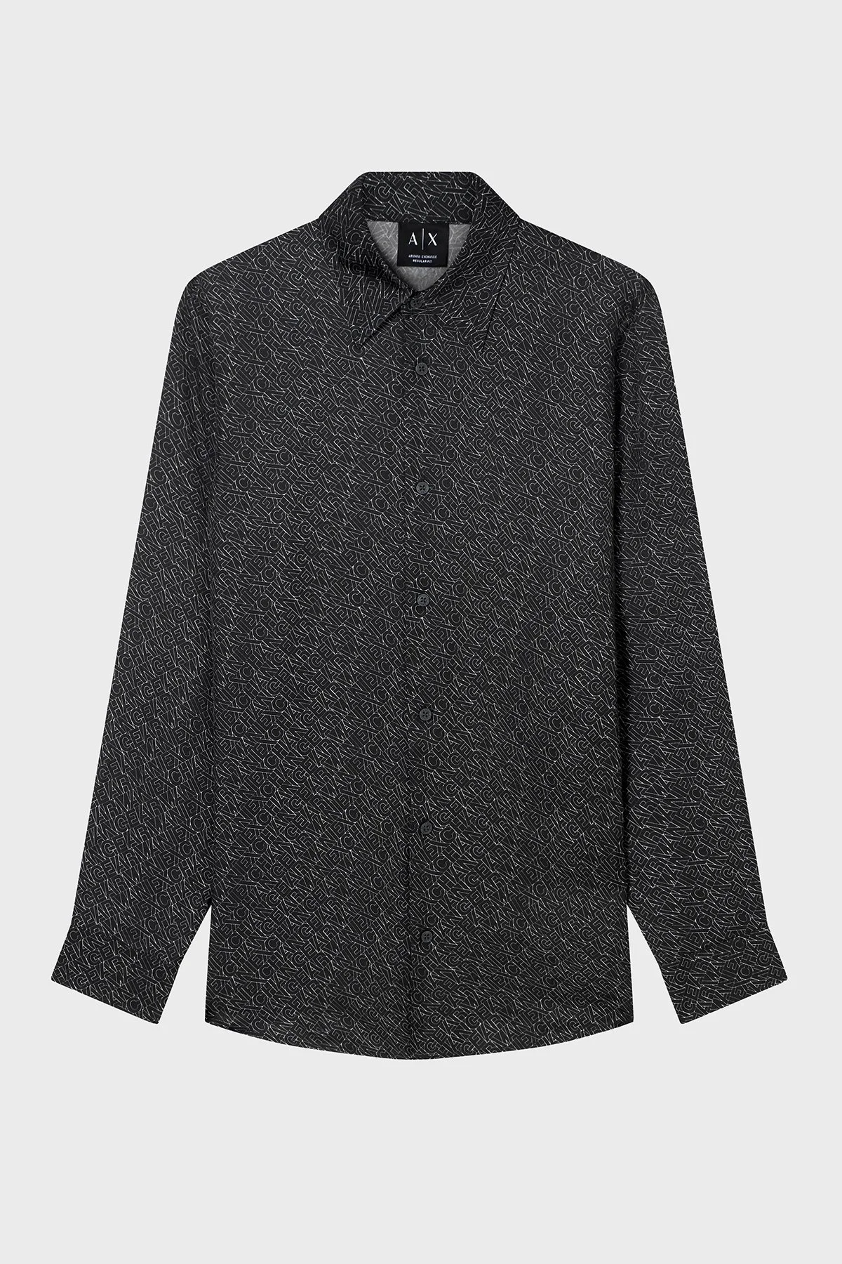 Armani Exchange Logolu Regular Fit Uzun Kollu Erkek Gömlek XM002280 AF13235 FC304 Siyah - 5
