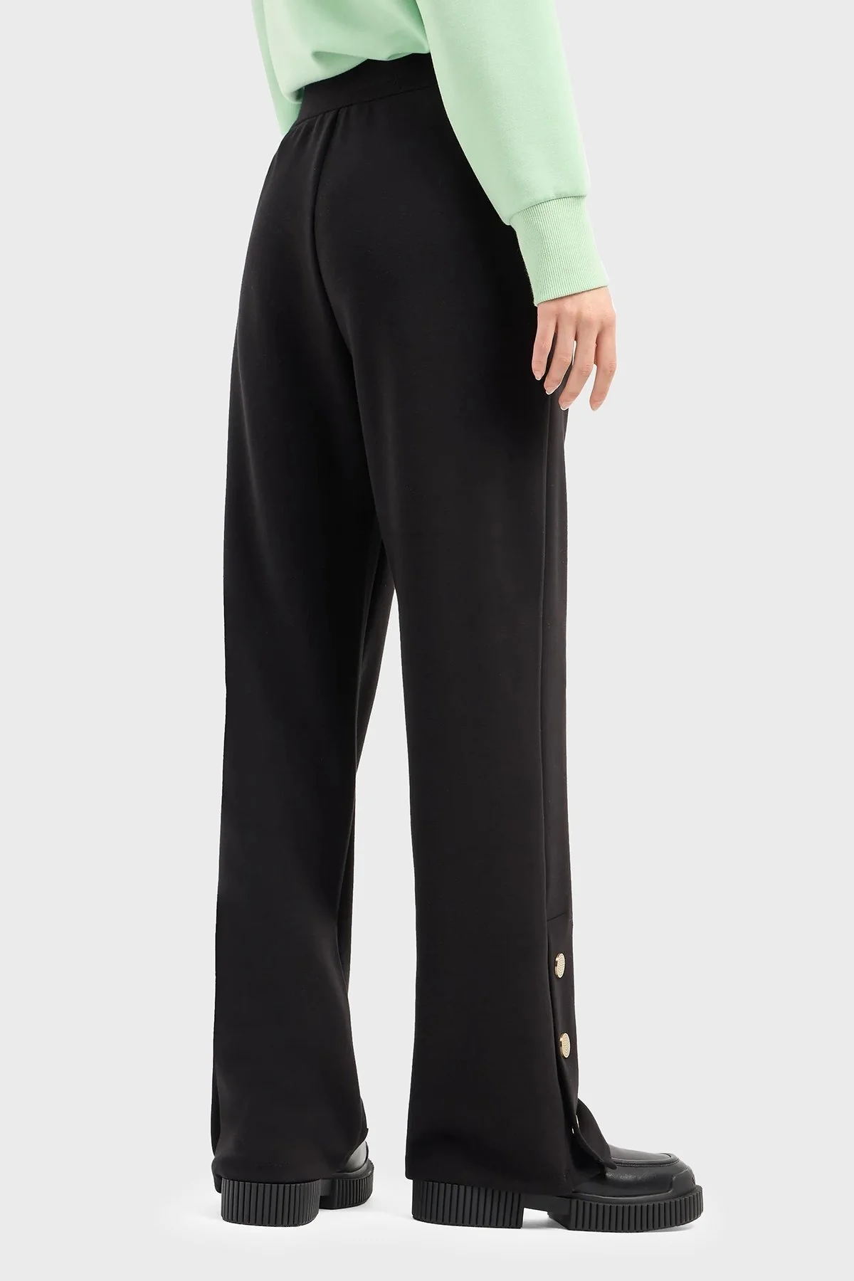Armani Exchange Logolu Regular Fit Yüksek Bel Jogger Bayan Pantolon 6DYPGL YJEGZ 1200 SİYAH - 5
