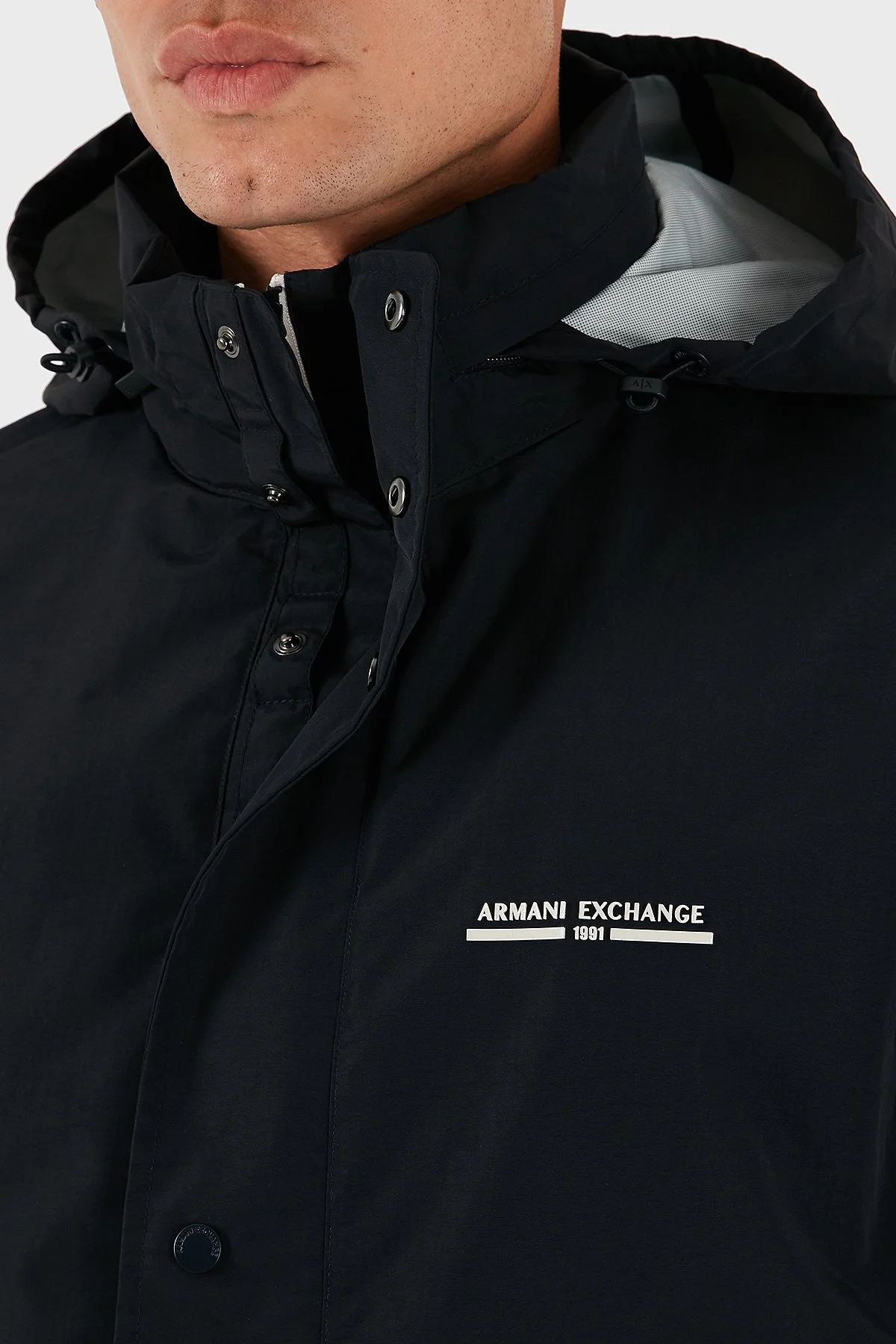 Armani Exchange Logolu Relaxed Fit Gizli Kapüşonlu Erkek Mont XM000932 AF15605 UB101 LACİVERT - 13