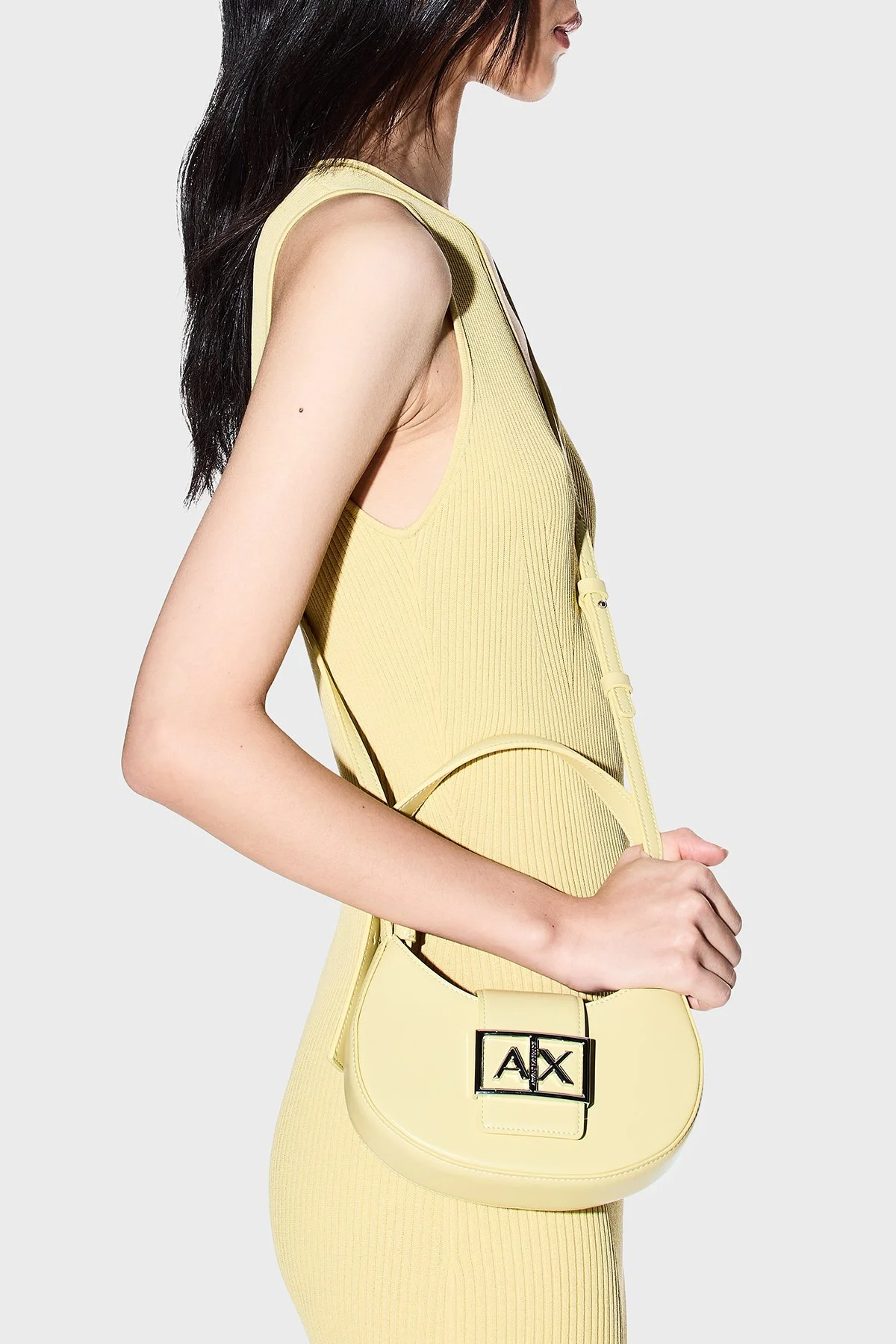 Armani Exchange Logolu Sabit Askılı ve Ayarlanabilir Askılı Bayan Çanta XW002566 AF12039 U2149 SARI - 2