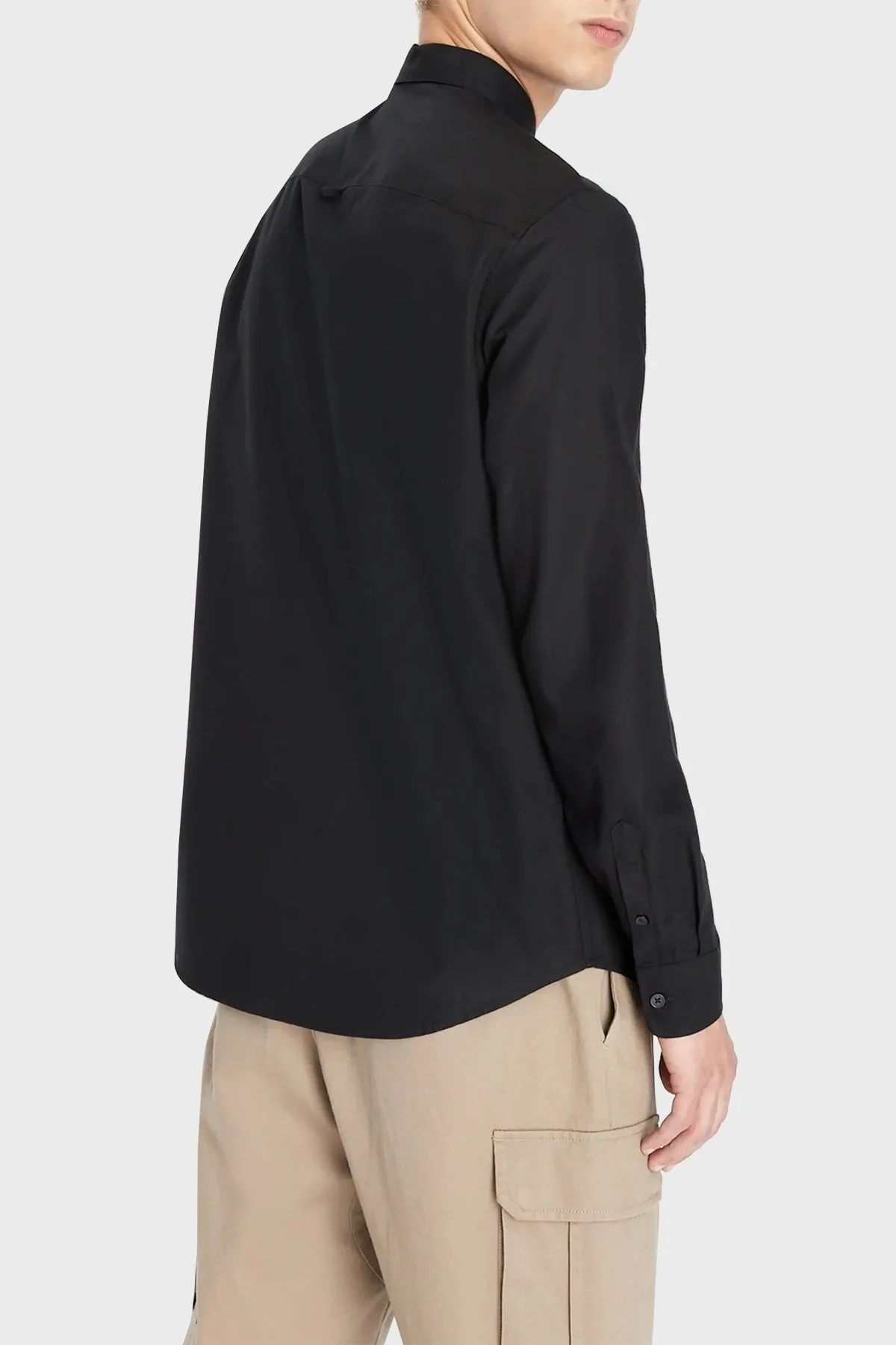 Armani Exchange Logolu Slim Fit % 100 Pamuk Erkek Gömlek 6LZC17 ZNWWZ 1200 SİYAH - 3