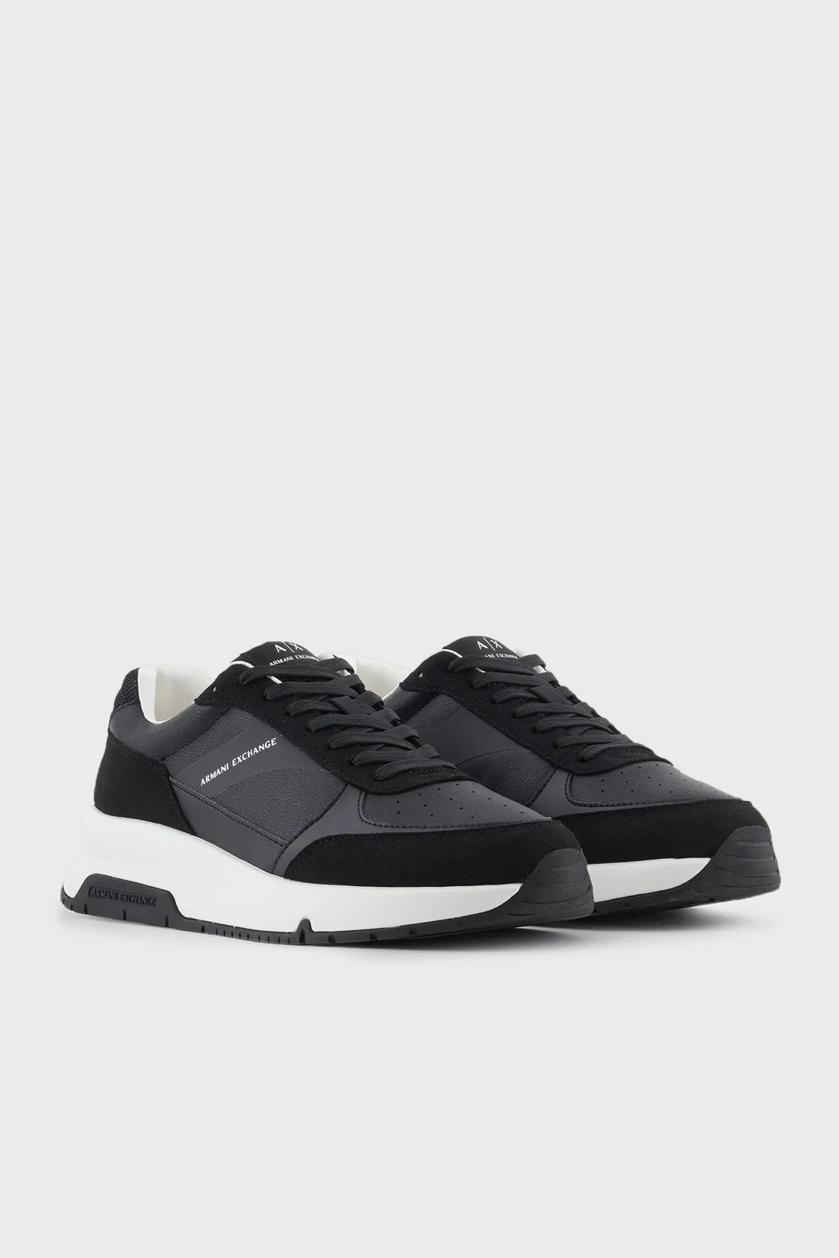 Armani Exchange Logolu Sneakaer Erkek Ayakkabı XUX225 XV862 K001 SİYAH - 2