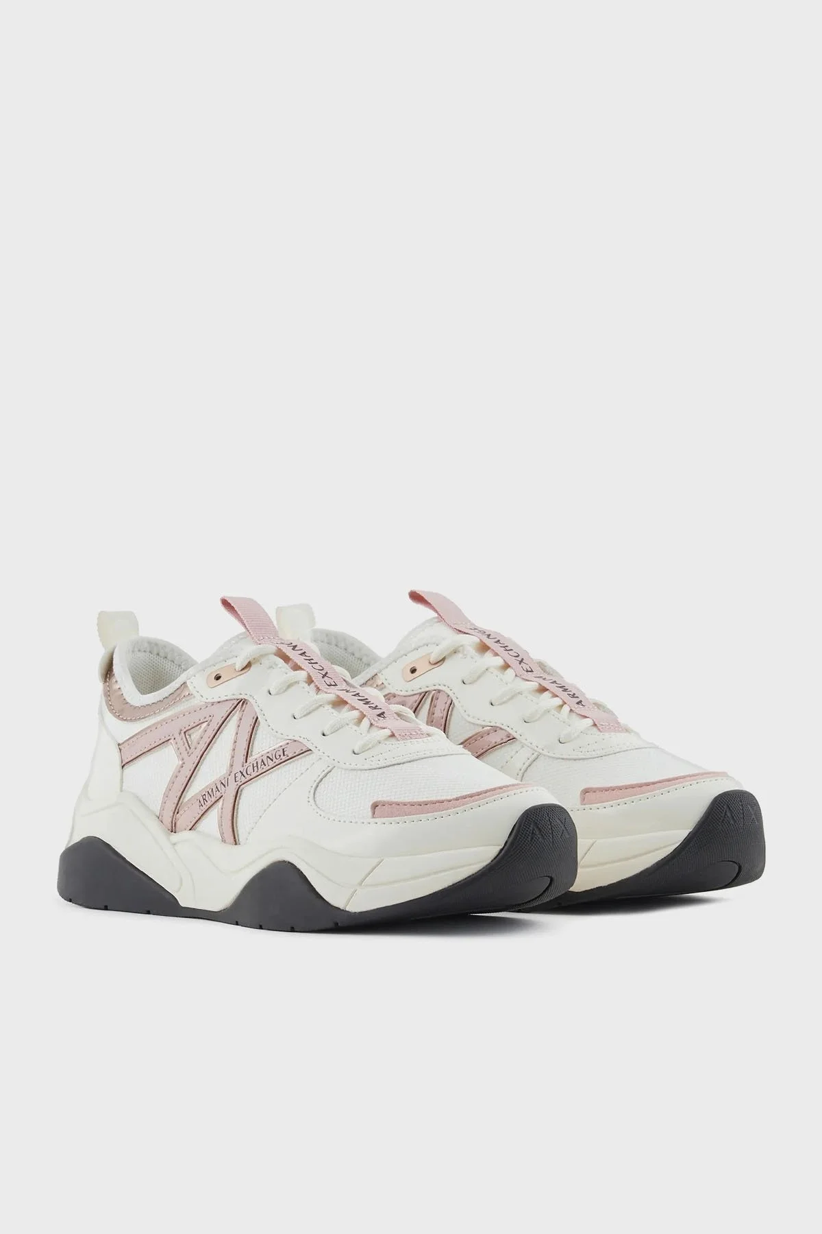 Armani Exchange Logolu Sneaker Bayan Ayakkabı XDX039 XV311 S619 BEYAZ-PUDRA - 2