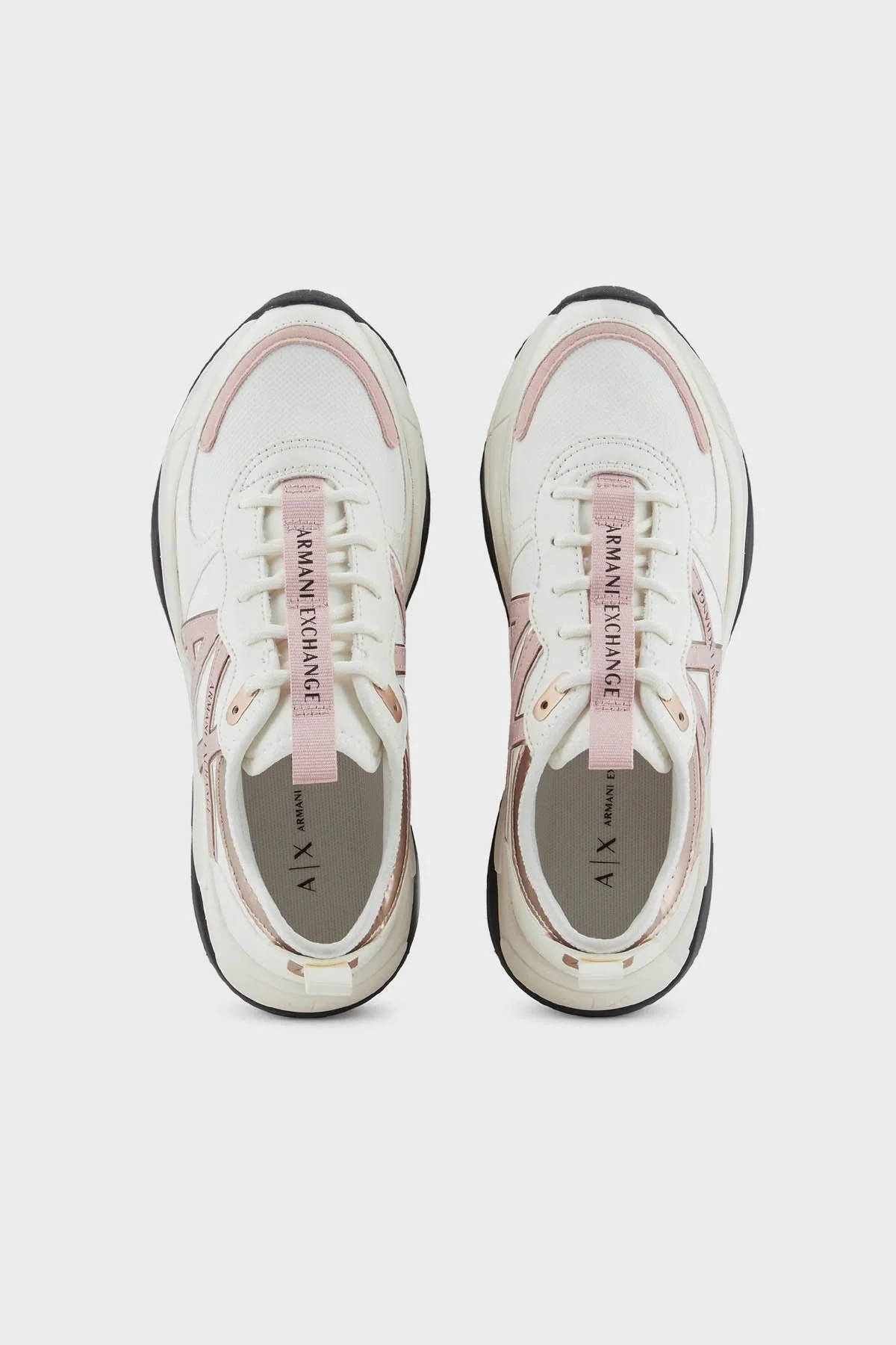 Armani Exchange Logolu Sneaker Bayan Ayakkabı XDX039 XV311 S619 BEYAZ-PUDRA - 3