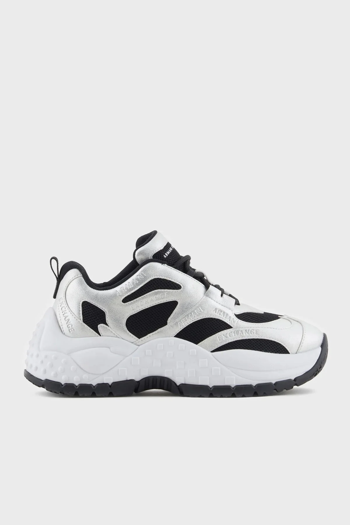 Armani Exchange Logolu Sneaker Bayan Ayakkabı XDX120 XV897 R571 GÜMÜŞ-SİYAH - 1