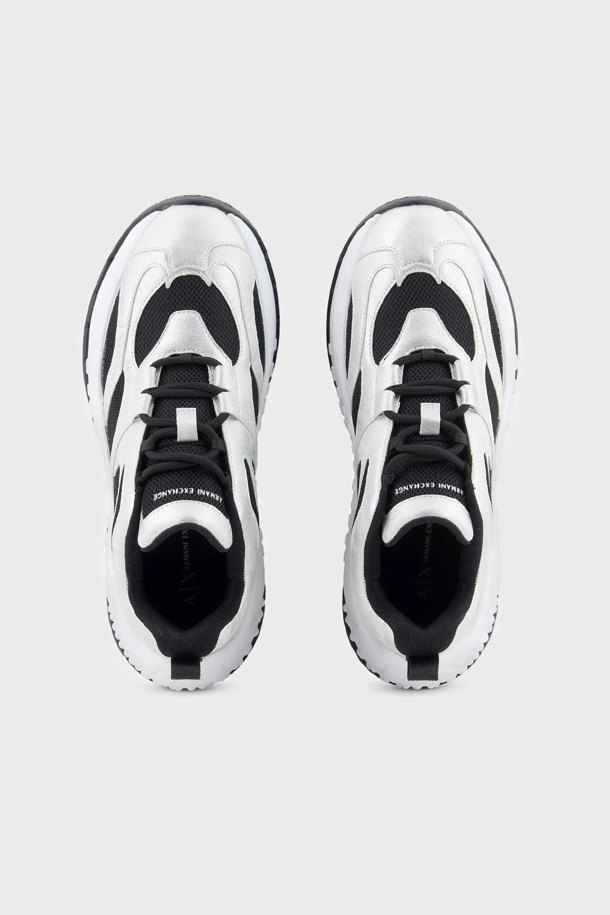 Armani Exchange Logolu Sneaker Bayan Ayakkabı XDX120 XV897 R571 GÜMÜŞ-SİYAH - 3
