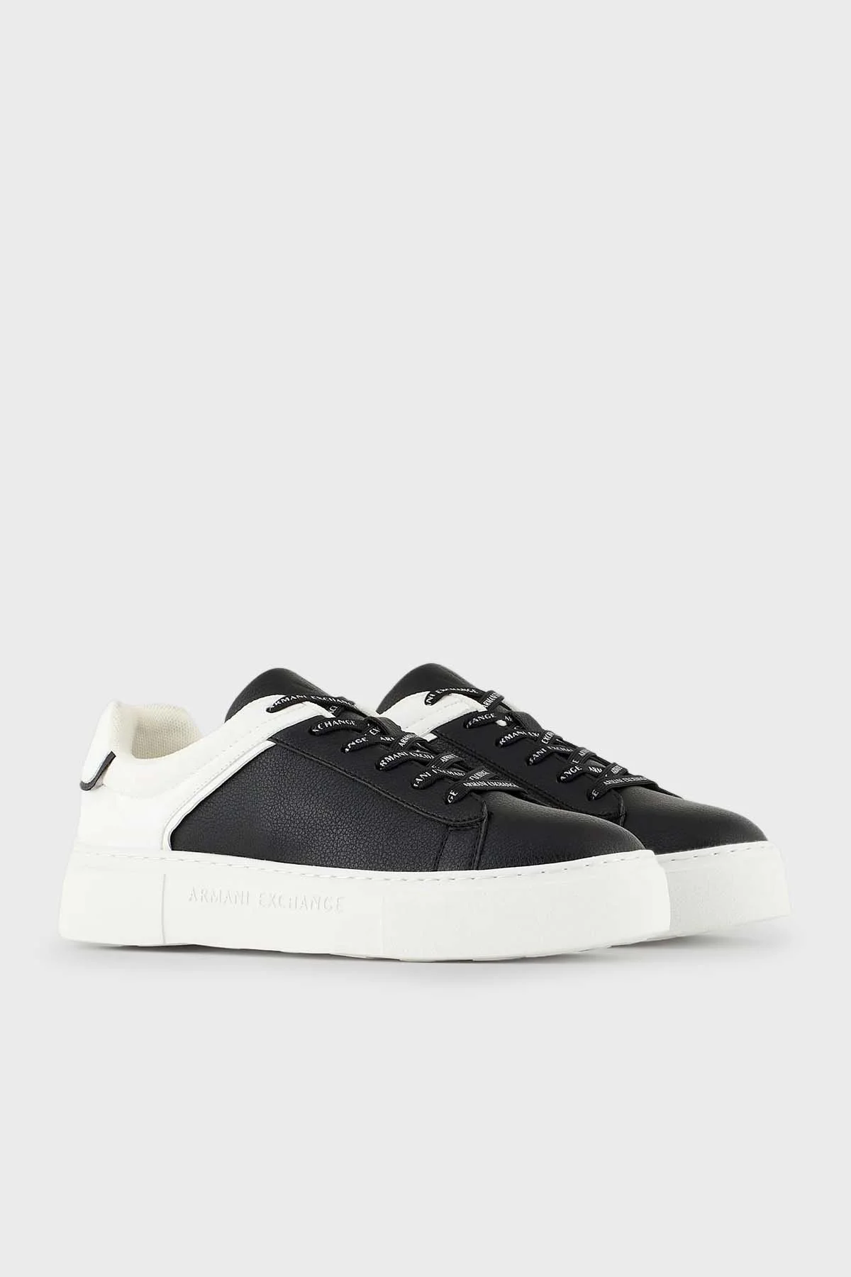 Armani Exchange Logolu Sneaker Bayan Ayakkabı XDX133 XV725 S277 SİYAH-BEYAZ - 2
