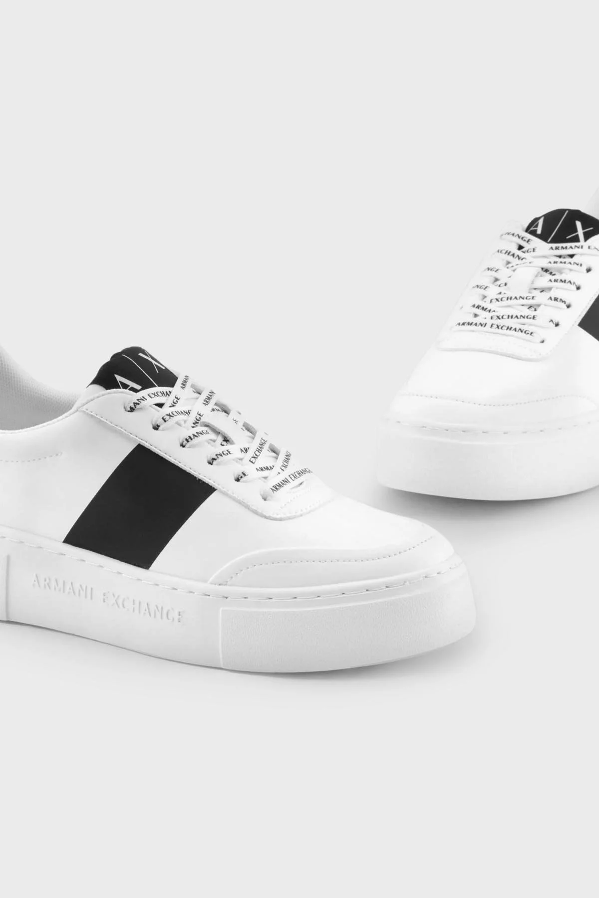 Armani Exchange Logolu Sneaker Bayan Ayakkabı XDX134 XV726 K488 BEYAZ-SİYAH - 5