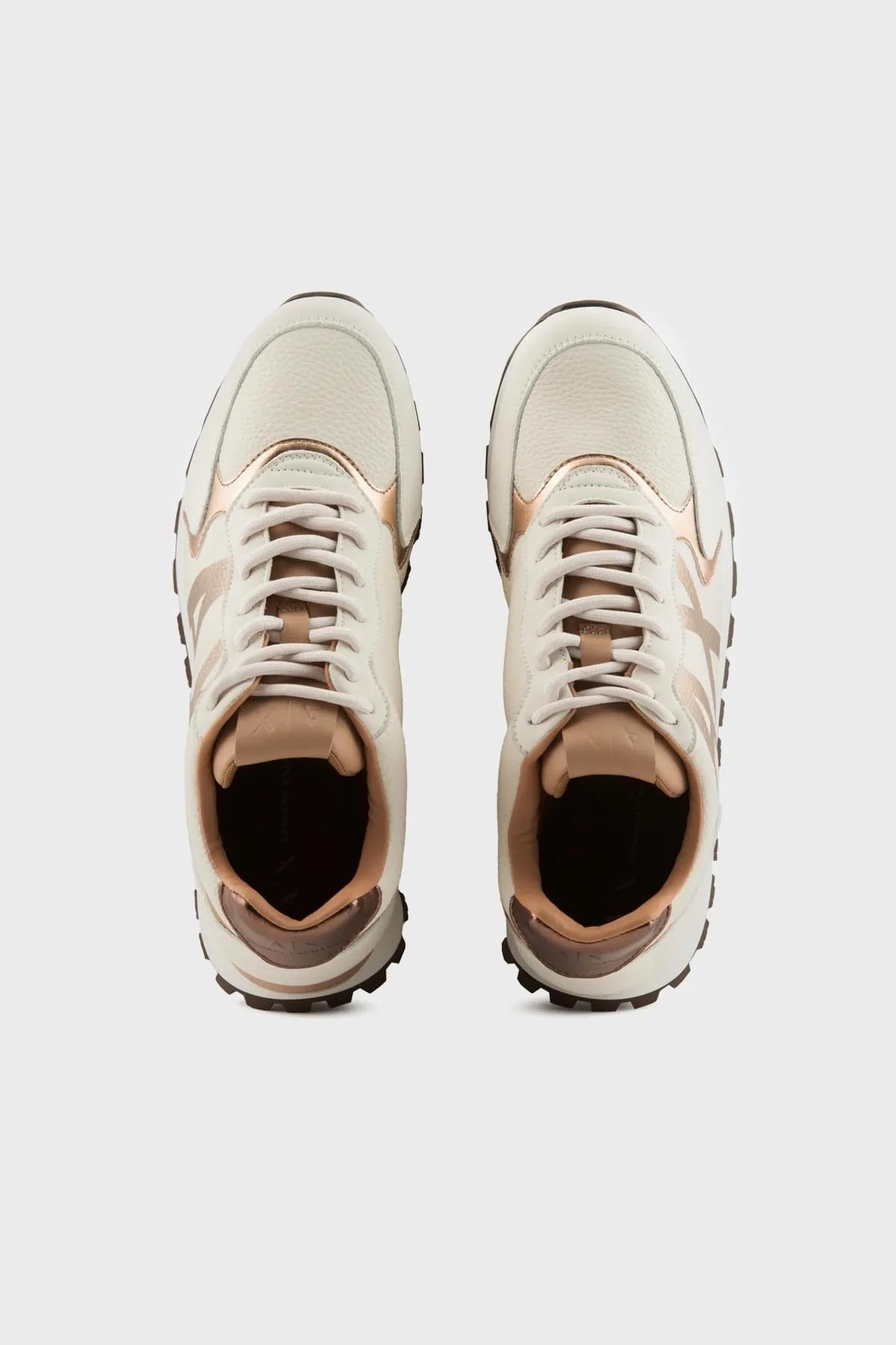 Armani Exchange Logolu Sneaker Bayan Ayakkabı XDX139 XV733 K624 BEYAZ-KAHVE - 3