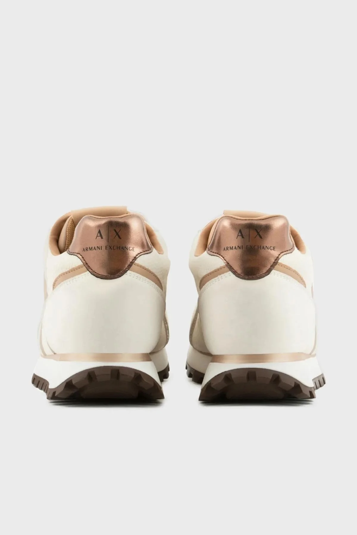 Armani Exchange Logolu Sneaker Bayan Ayakkabı XDX139 XV733 K624 BEYAZ-KAHVE - 4