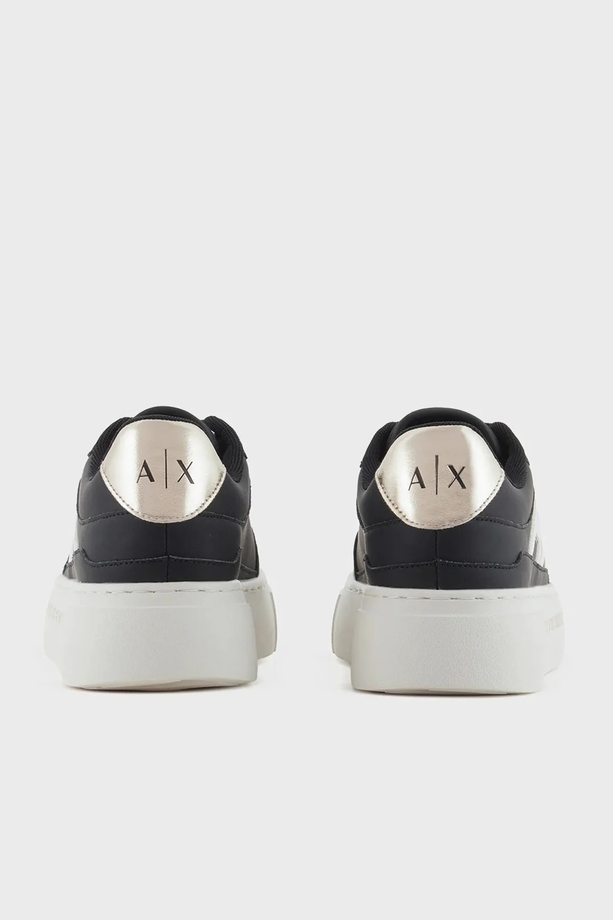 Armani Exchange Logolu Sneaker Bayan Ayakkabı XDX147 XV830 T780 SİYAH-GOLD - 10