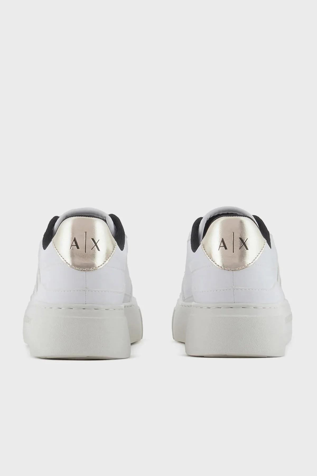 Armani Exchange Logolu Sneaker Bayan Ayakkabı XDX147 XV830 T782 BEYAZ-GOLD - 10