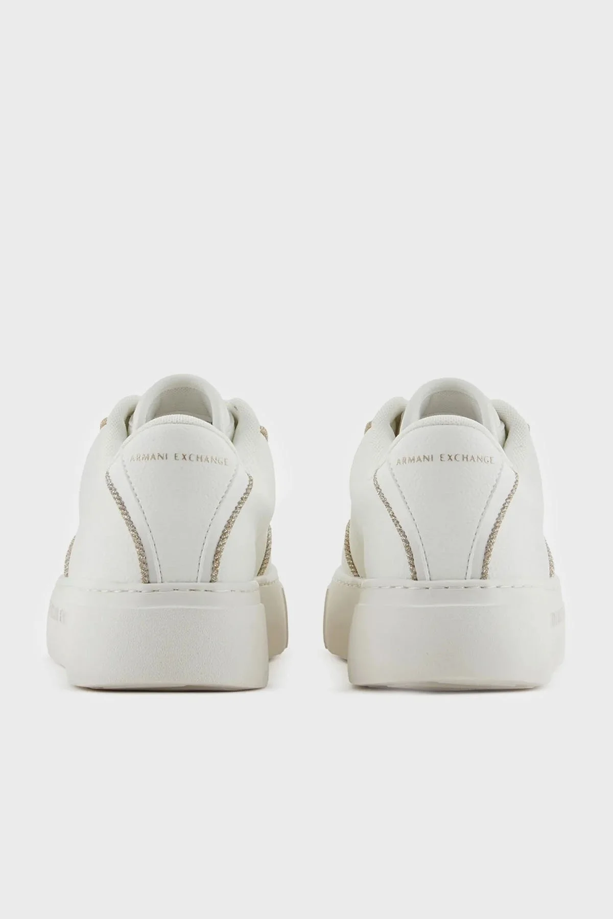 Armani Exchange Logolu Sneaker Bayan Ayakkabı XDX160 XV888 T779 BEYAZ-GOLD - 4
