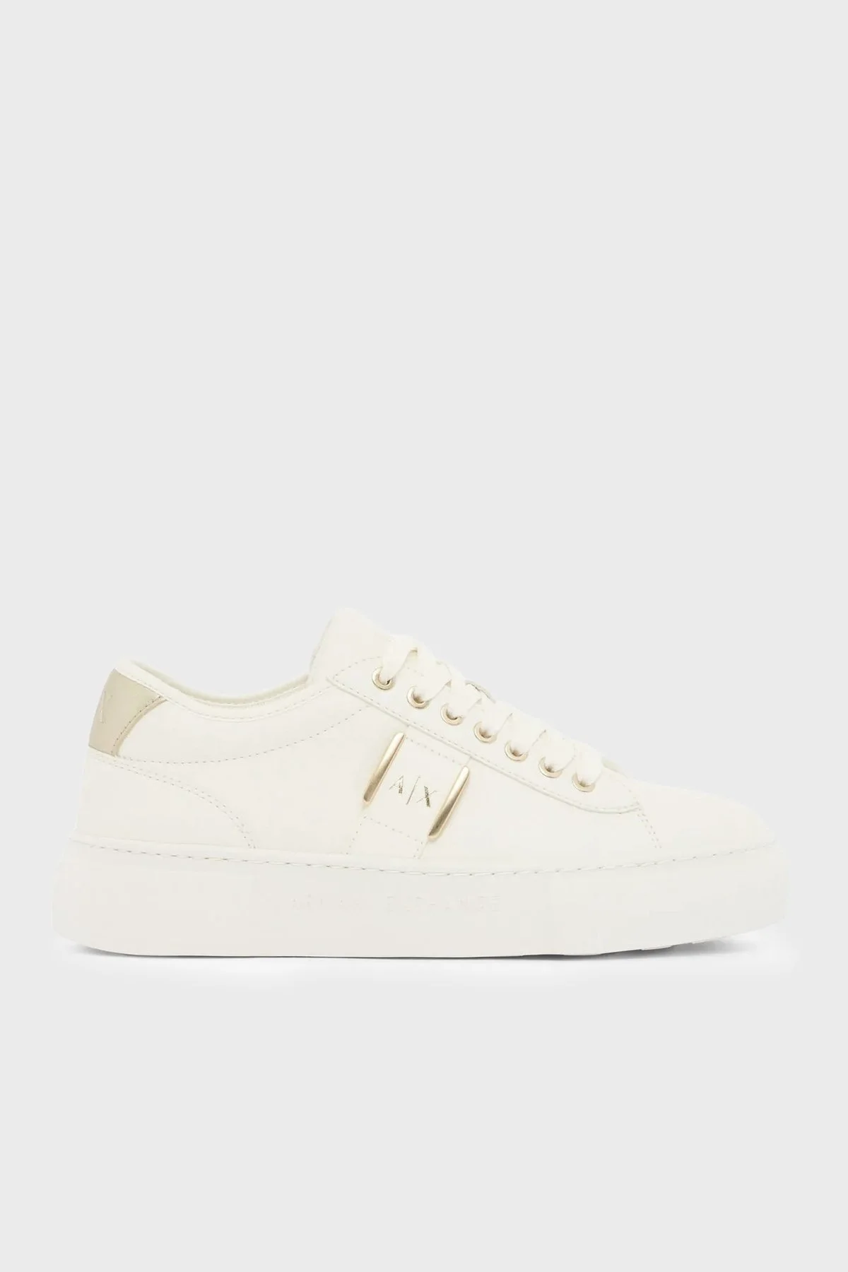 Armani Exchange Logolu Sneaker Bayan Ayakkabı XW002224 AF21429 MZ128 EKRU-GOLD - 1