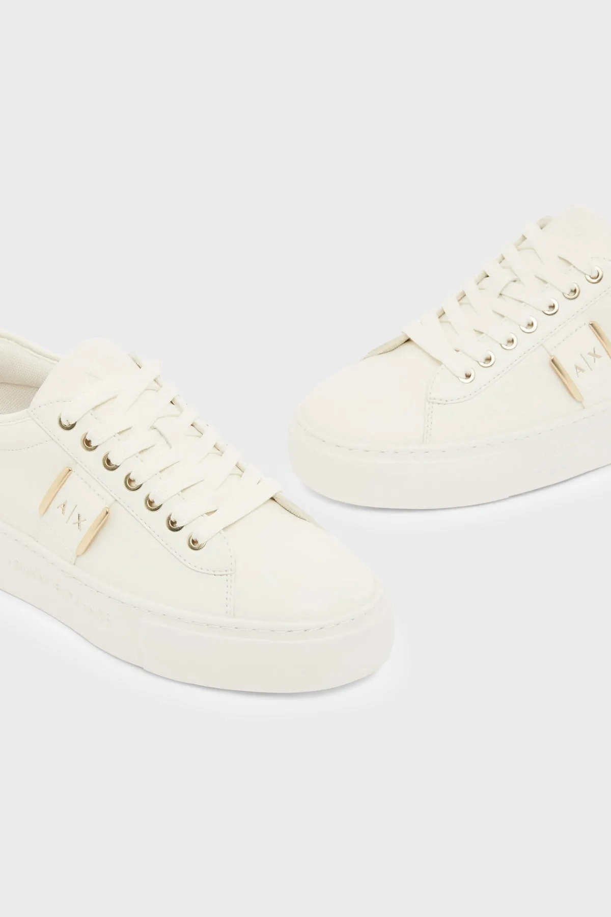 Armani Exchange Logolu Sneaker Bayan Ayakkabı XW002224 AF21429 MZ128 EKRU-GOLD - 3