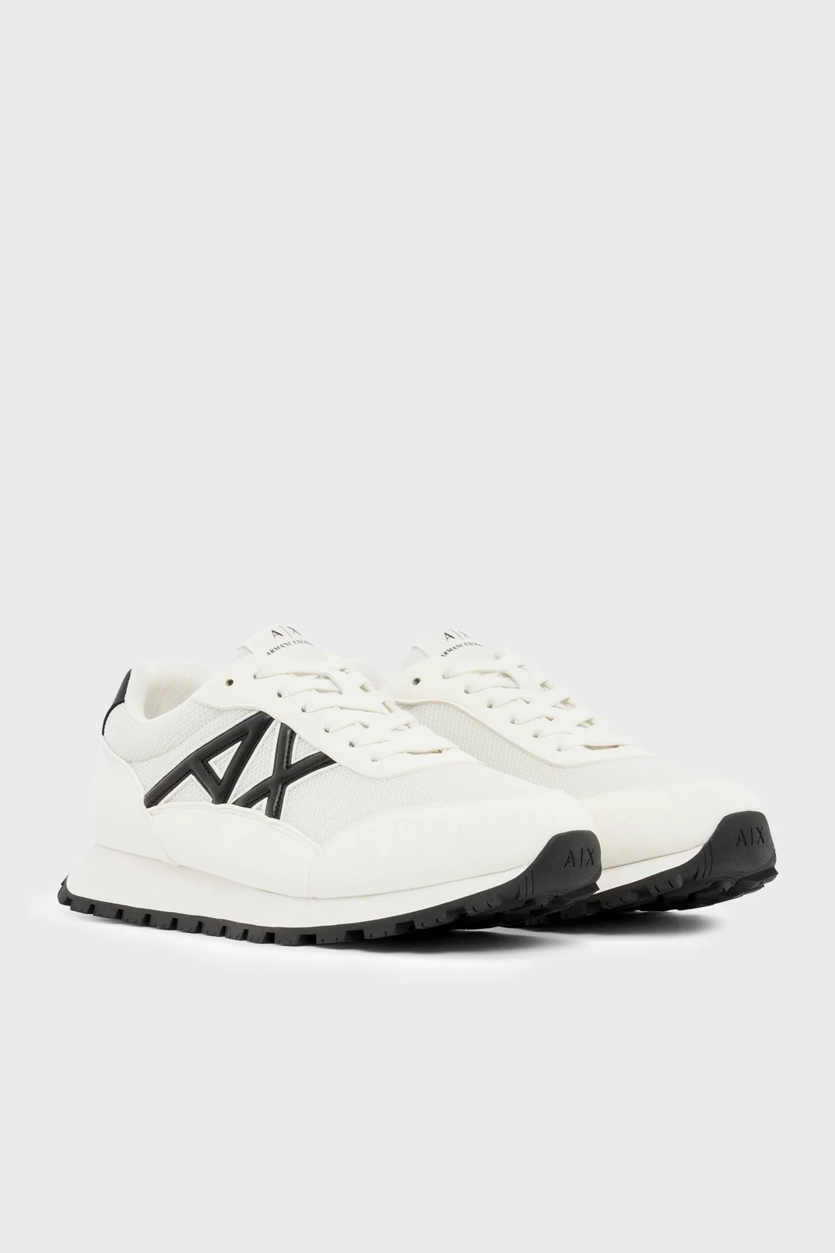 Armani Exchange Logolu Sneaker Erkek Ayakkabı XM001960 AF19388 M0017 BEYAZ-SİYAH - 2