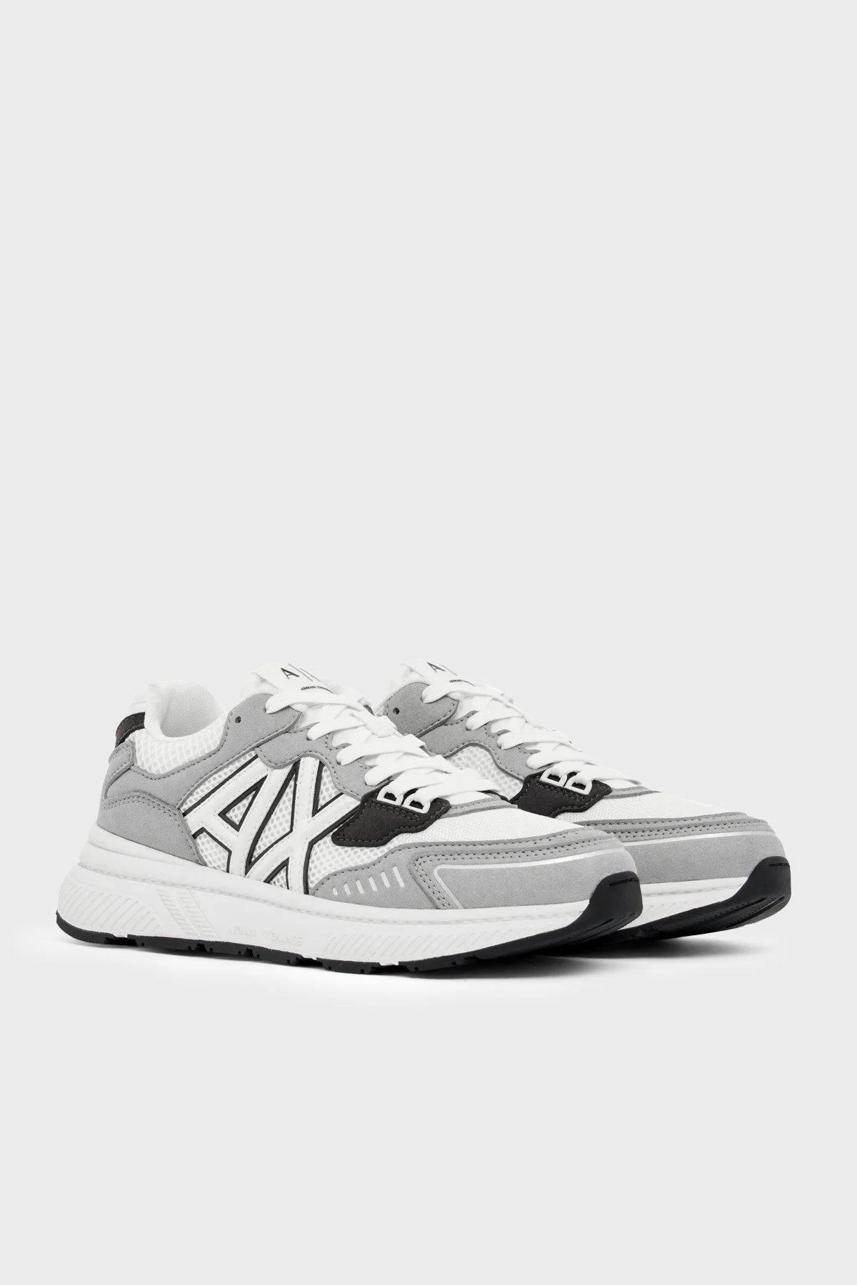 Armani Exchange Logolu Sneaker Erkek Ayakkabı XM002635 AF19388 M8479 Açık gri-ekru - 2