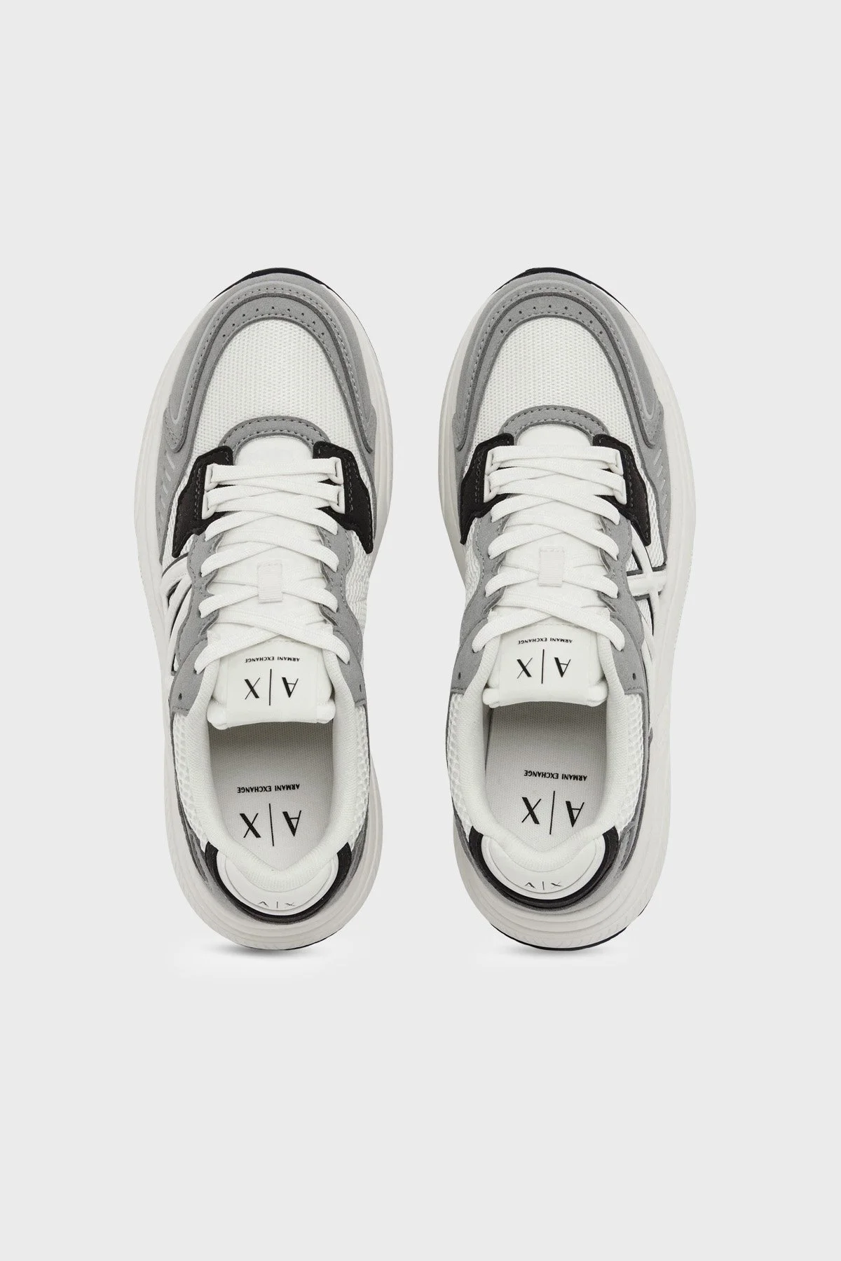 Armani Exchange Logolu Sneaker Erkek Ayakkabı XM002635 AF19388 M8479 Açık gri-ekru - 3