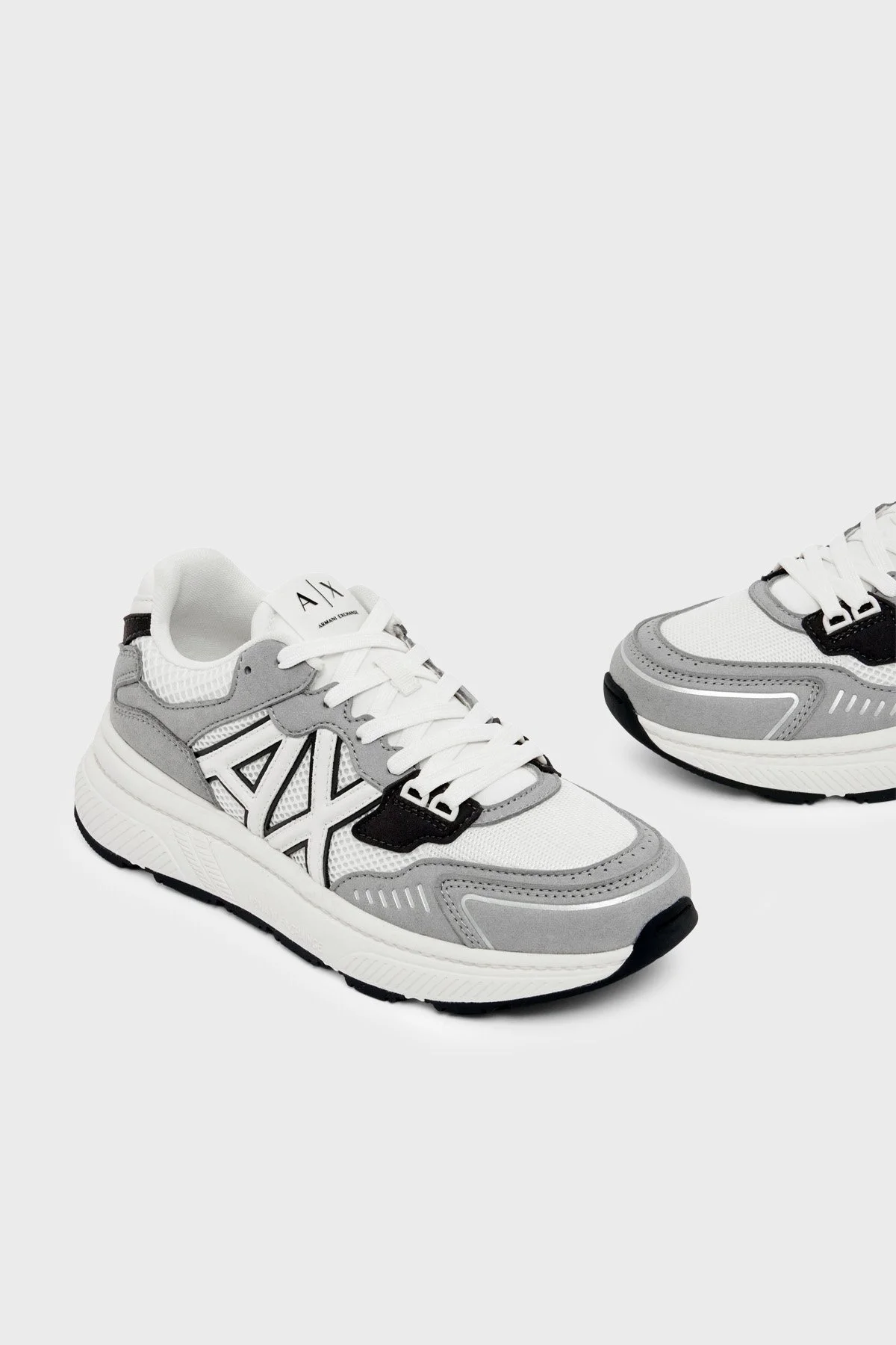 Armani Exchange Logolu Sneaker Erkek Ayakkabı XM002635 AF19388 M8479 Açık gri-ekru - 5
