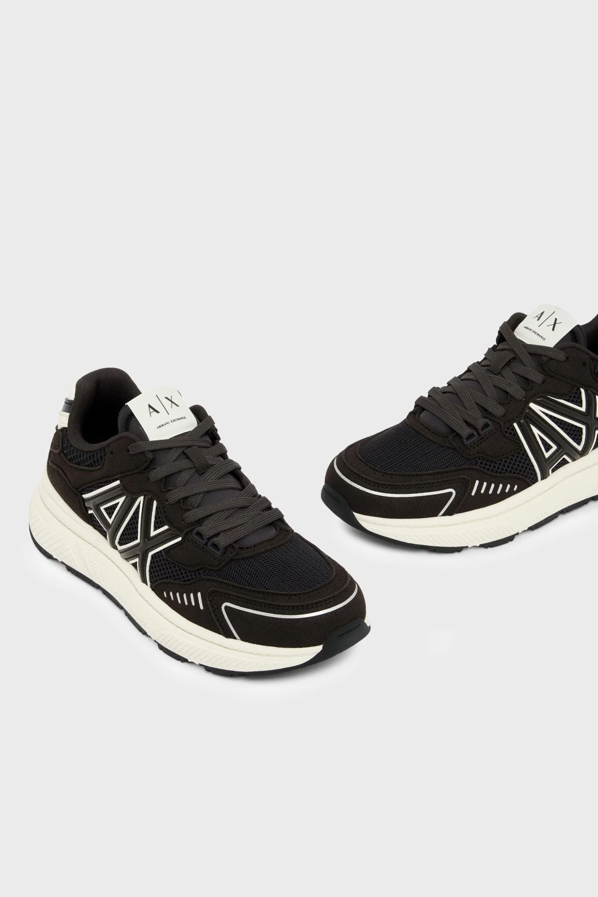 Armani Exchange Logolu Sneaker Erkek Ayakkabı XM002635 AF19388 MB808 Kahve-beyaz-lacivert - 4