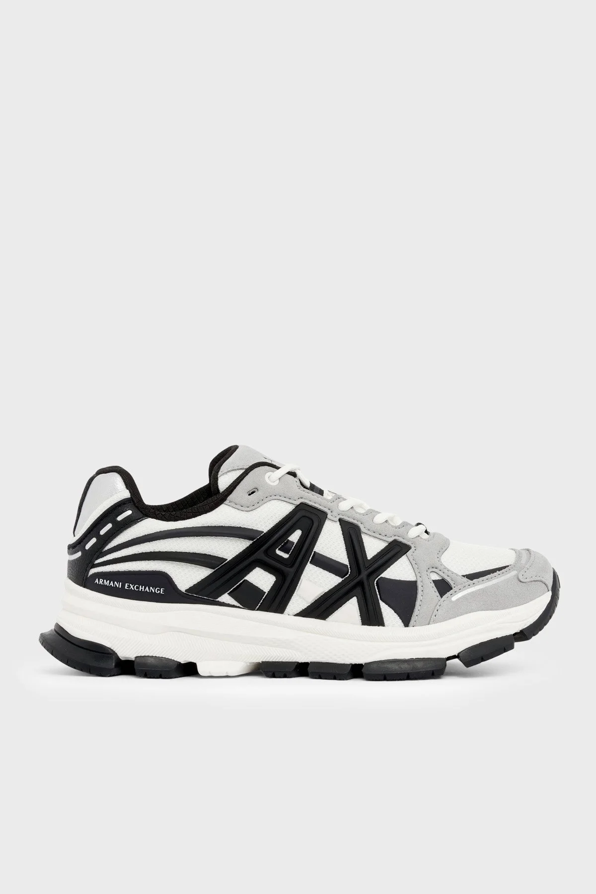Armani Exchange Logolu Sneaker Erkek Ayakkabı XM003608 AF29104 M8457 Gri-beyaz-siyah - 1